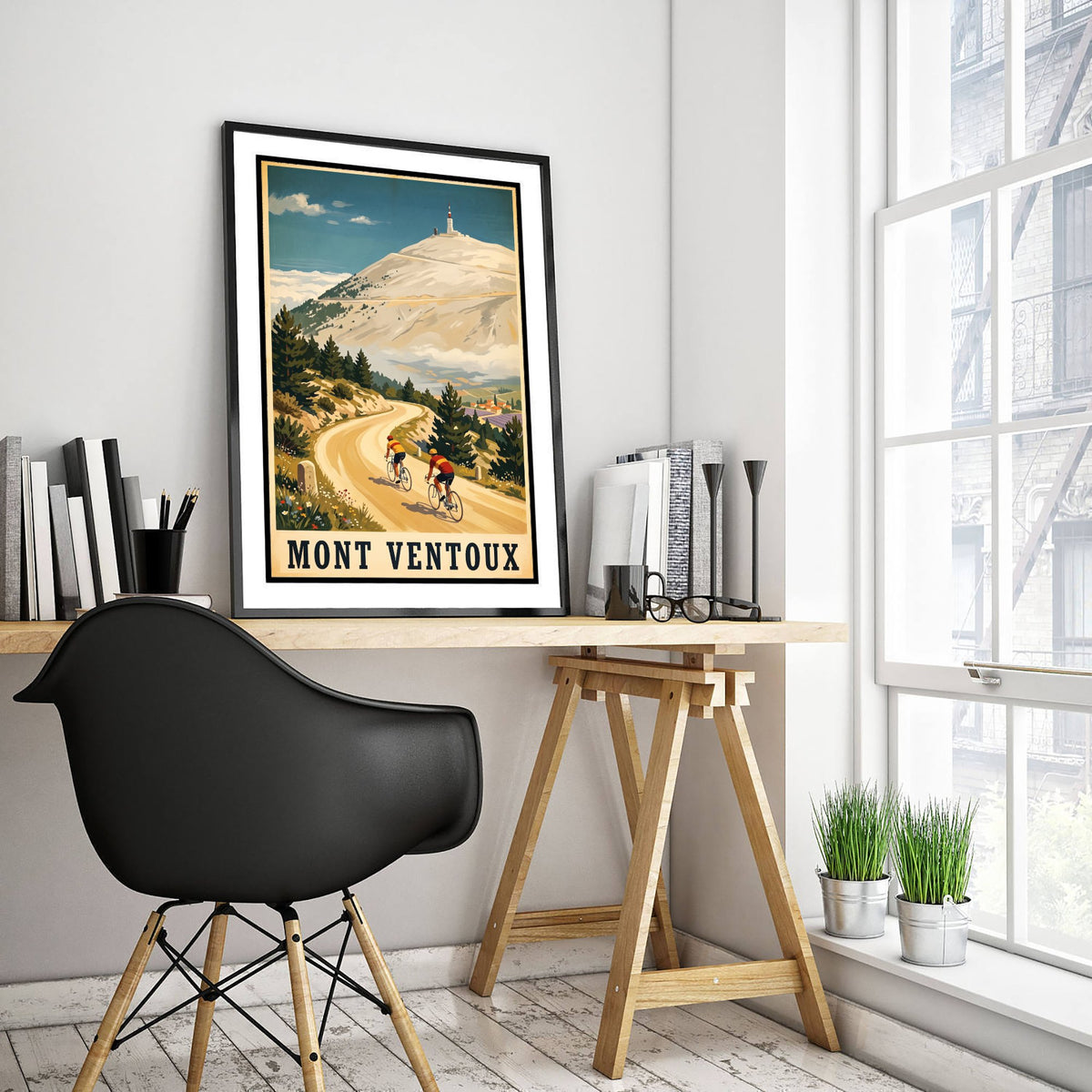 Mont Ventoux Vintage Cycling Art Print - Giant of Provence Illustration - Tour de France Climb Poster