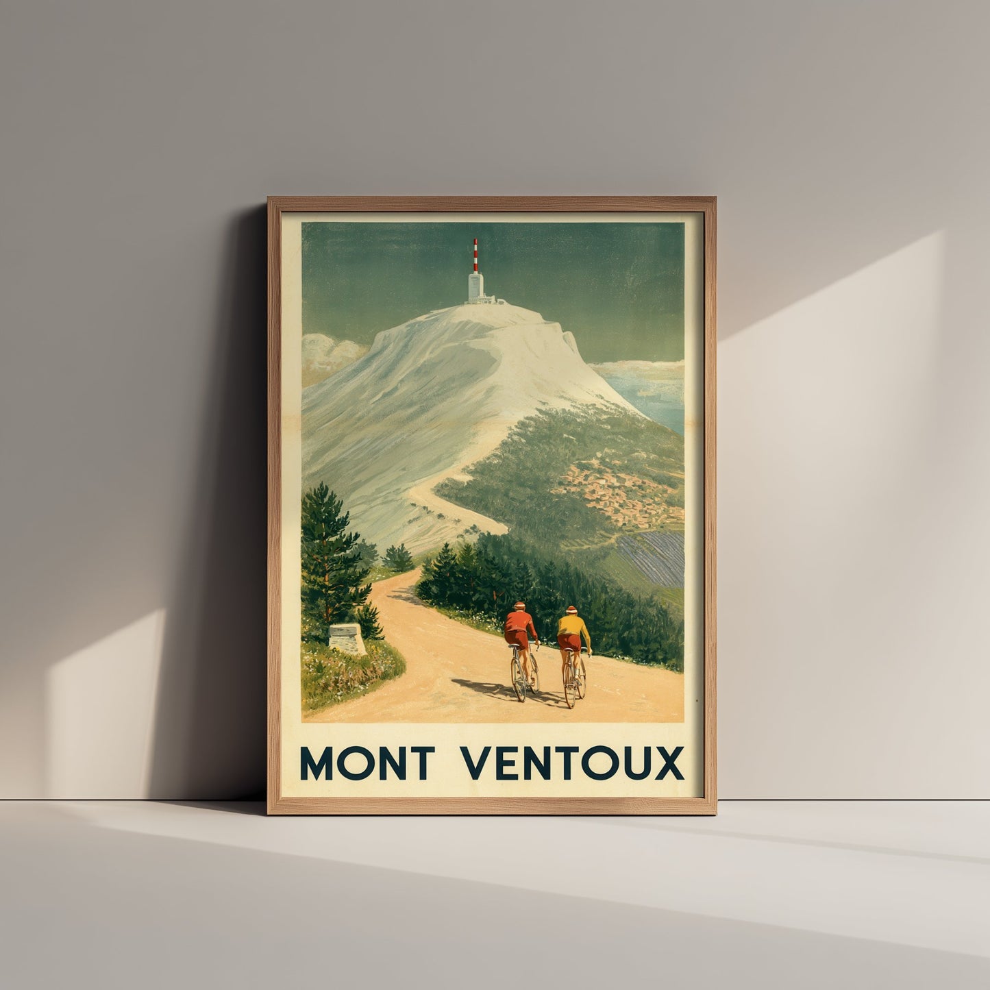Mont Ventoux Summit Road Art Print - Vintage Cycling Illustration - France Bald Mountain Climb Poster 3/3