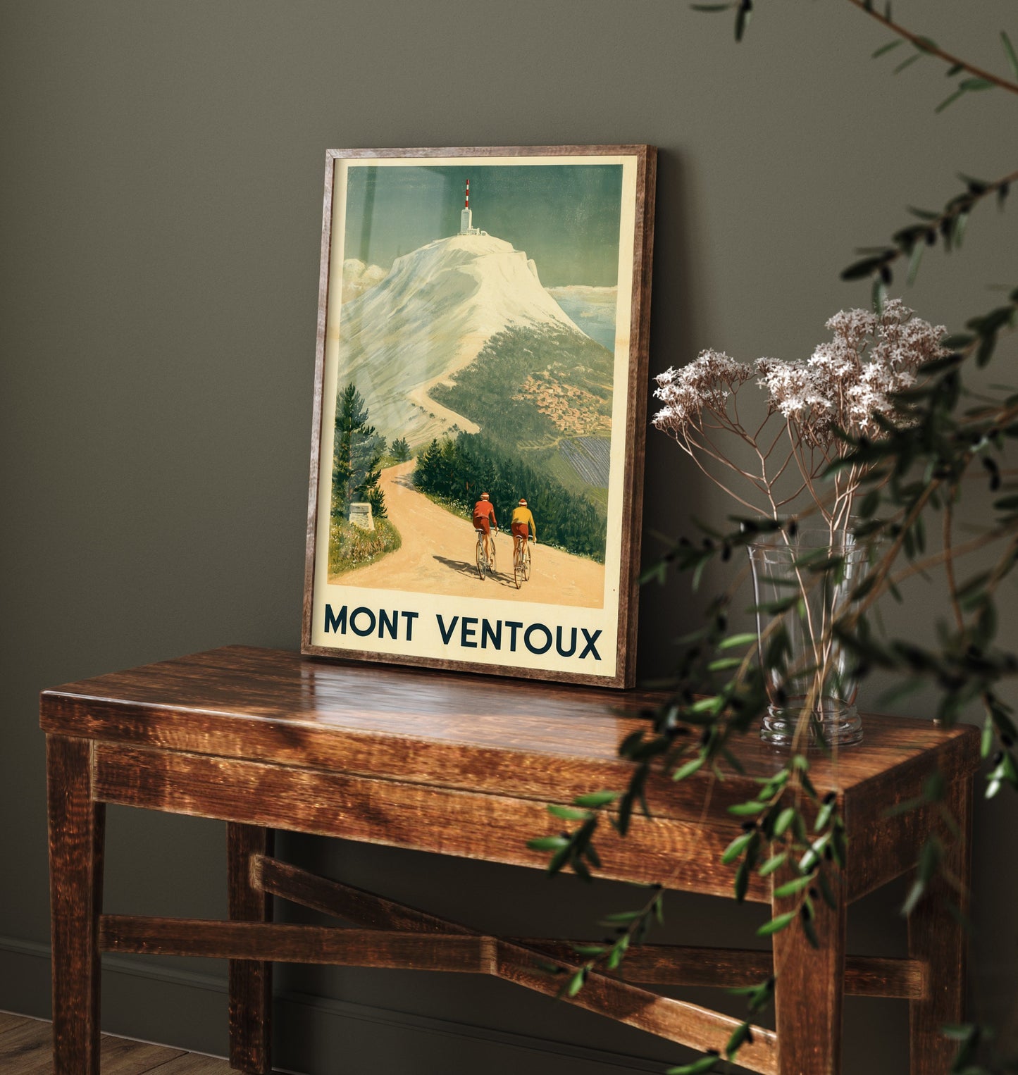 Mont Ventoux Summit Road Art Print - Vintage Cycling Illustration - France Bald Mountain Climb Poster 3/3