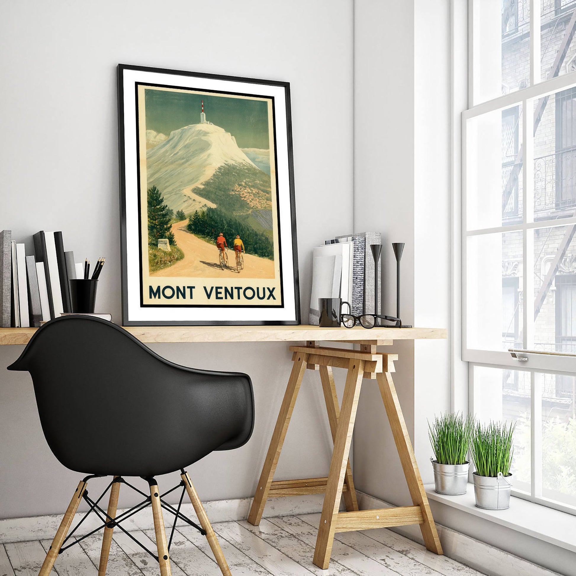 Mont Ventoux Summit Road Art Print - Vintage Cycling Illustration - France Bald Mountain Climb Poster 3/3