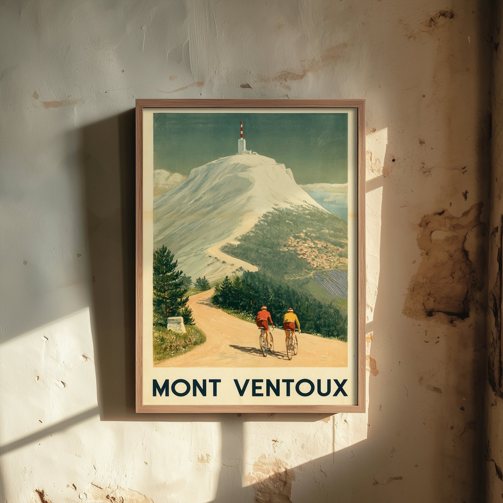 Mont Ventoux Summit Road Art Print - Vintage Cycling Illustration - France Bald Mountain Climb Poster 3/3