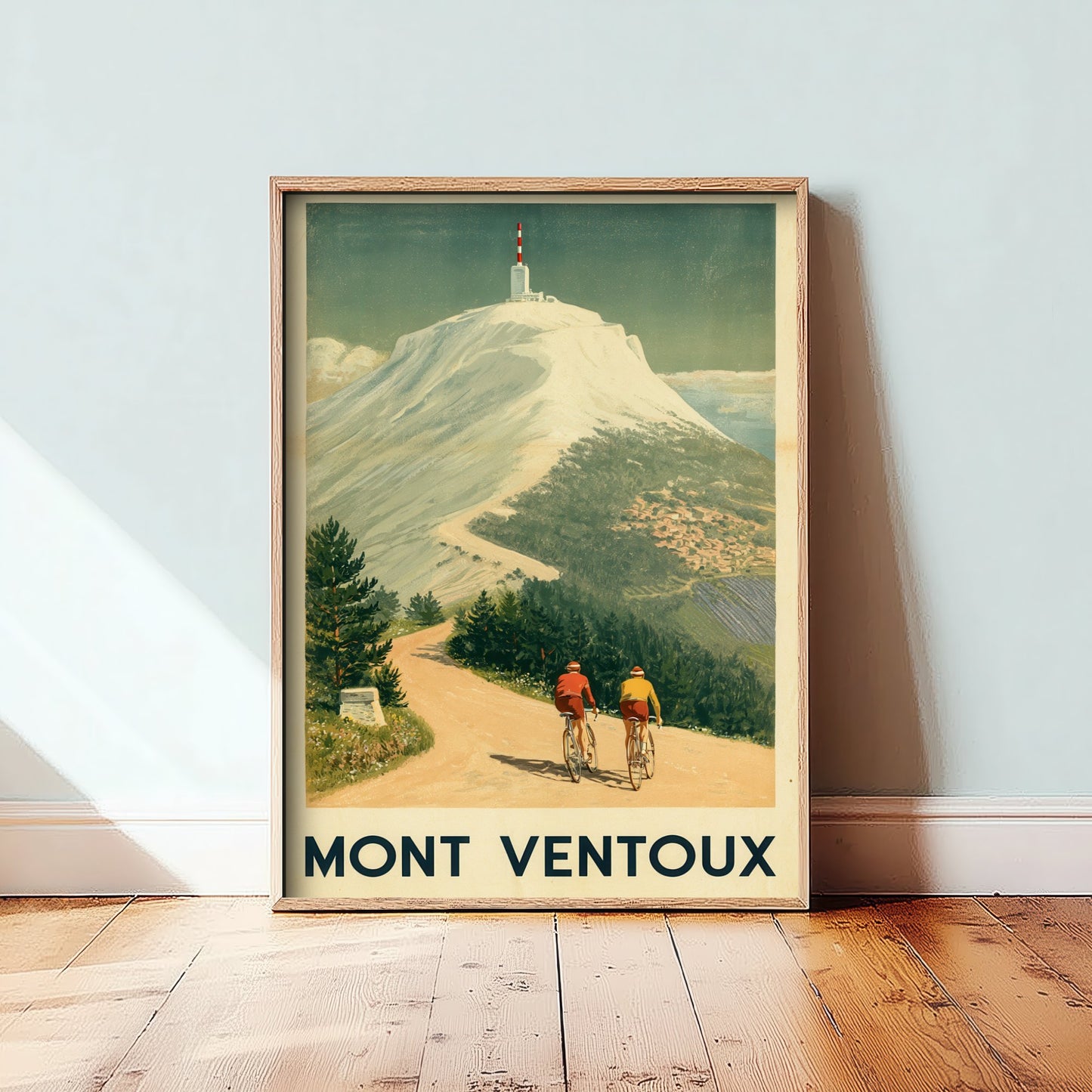 Mont Ventoux Summit Road Art Print - Vintage Cycling Illustration - France Bald Mountain Climb Poster 3/3