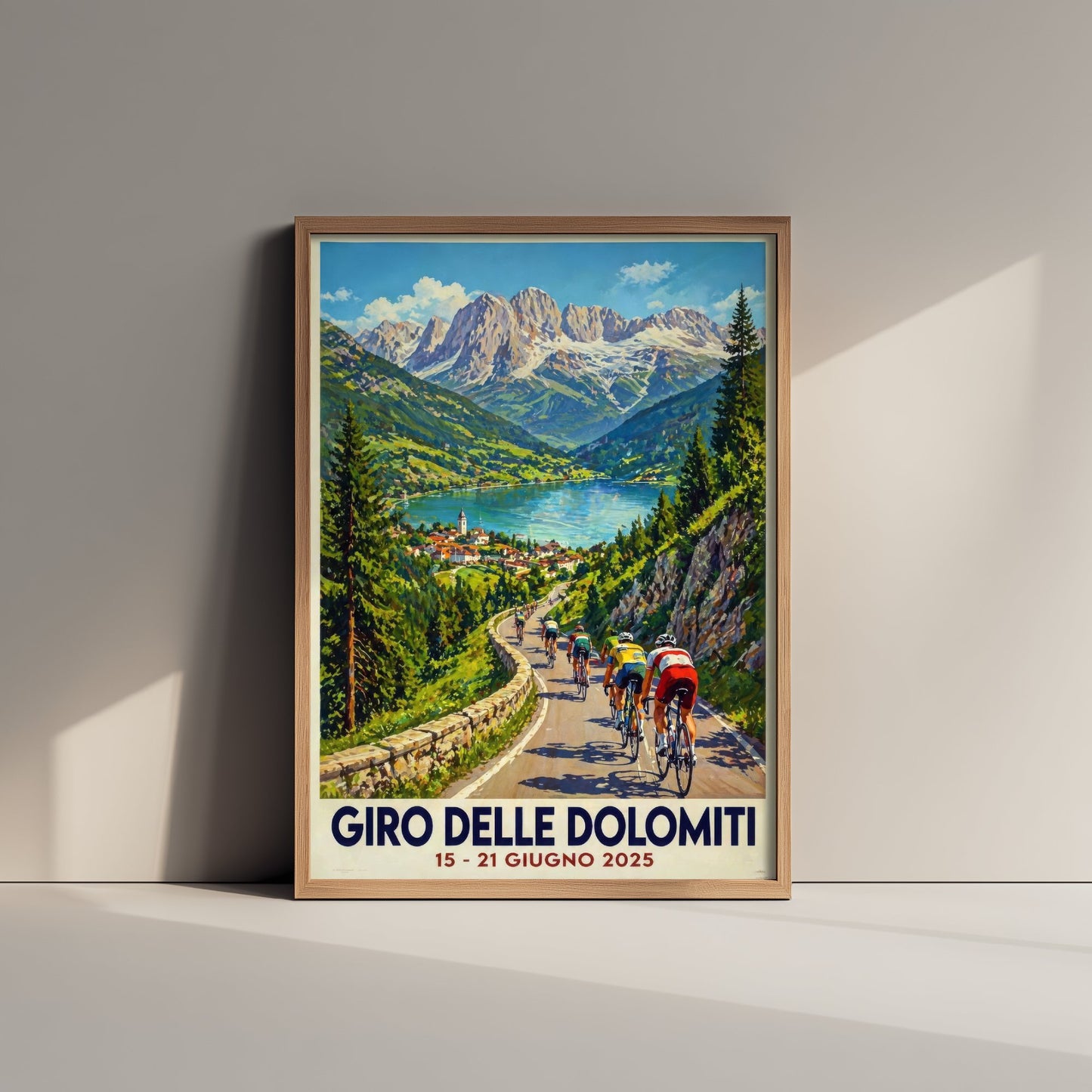 Giro delle Dolomiti Cycling Poster - Vintage Art Print - Dolomites Bike Race Illustration Wall Art 1/3