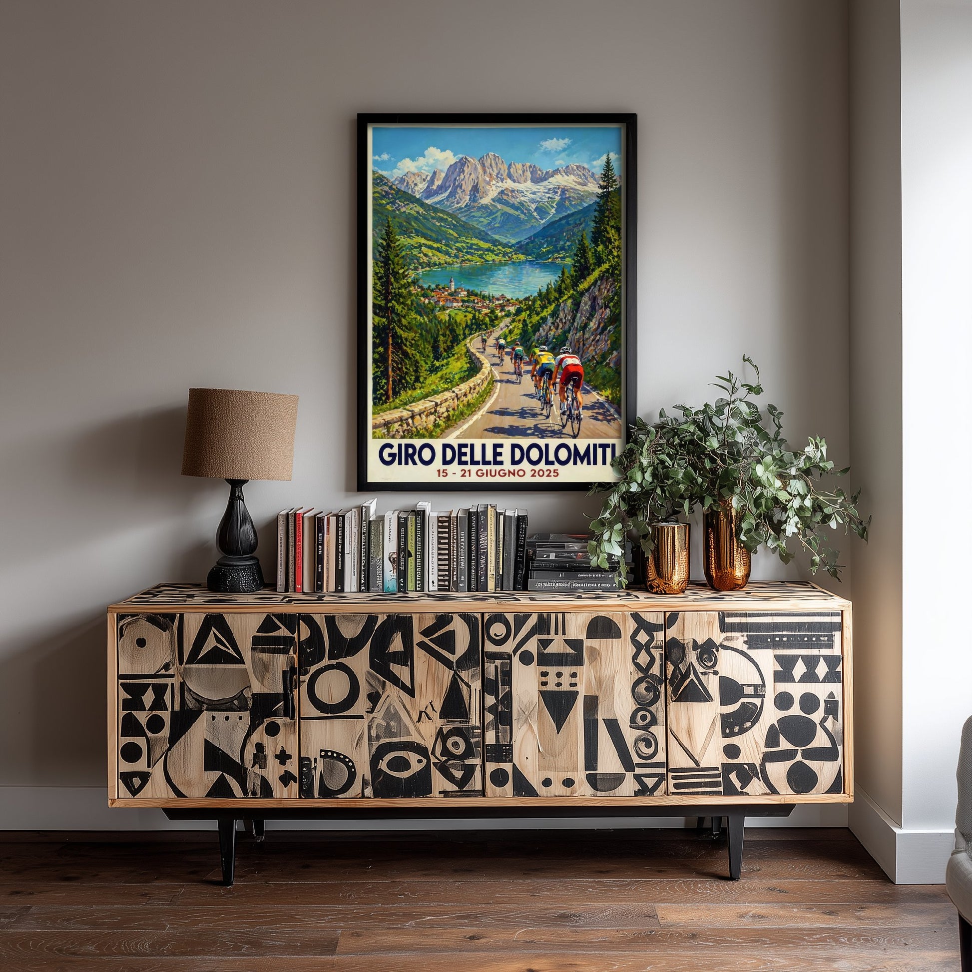 Giro delle Dolomiti Cycling Poster - Vintage Art Print - Dolomites Bike Race Illustration Wall Art 1/3