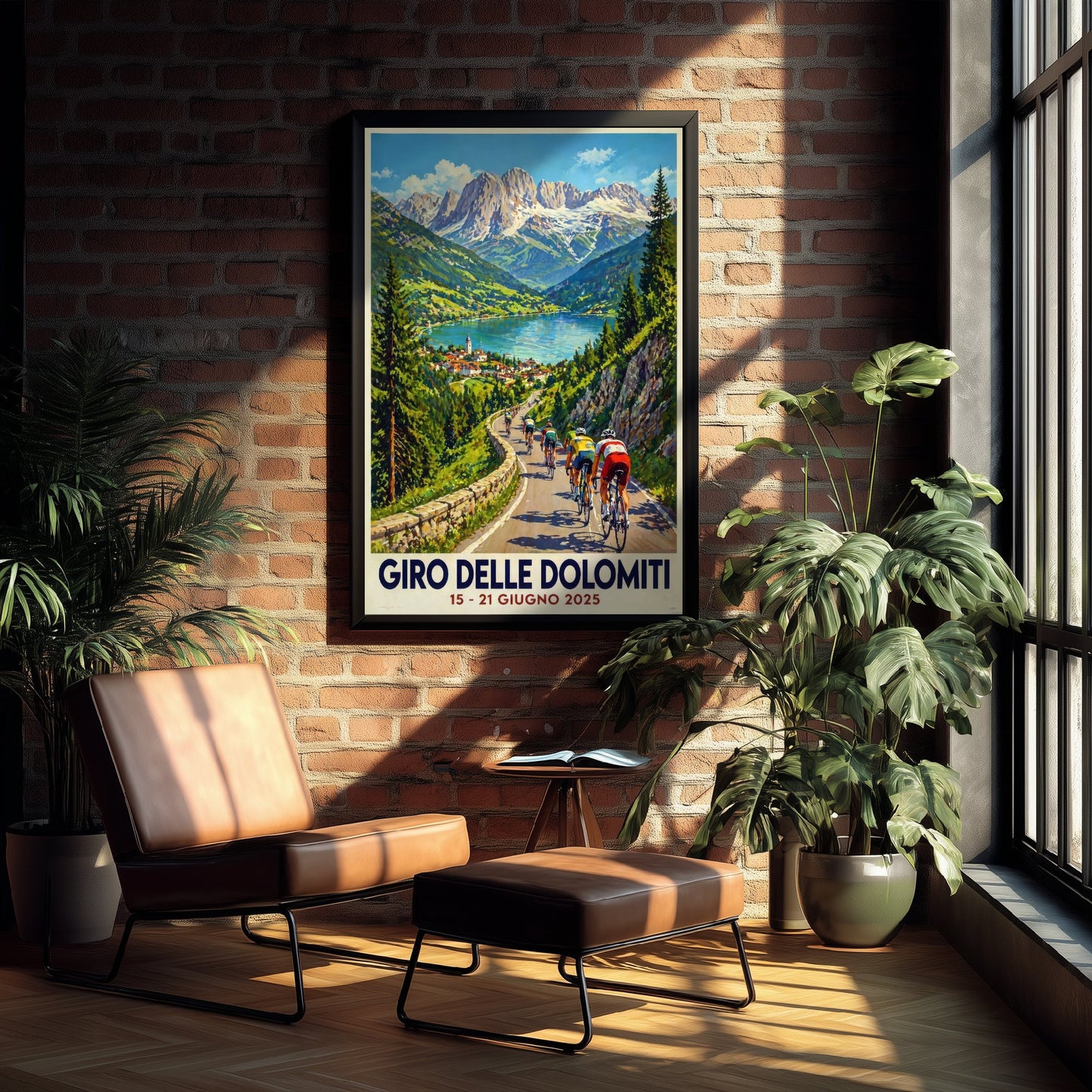 Giro delle Dolomiti Cycling Poster - Vintage Art Print - Dolomites Bike Race Illustration Wall Art 1/3