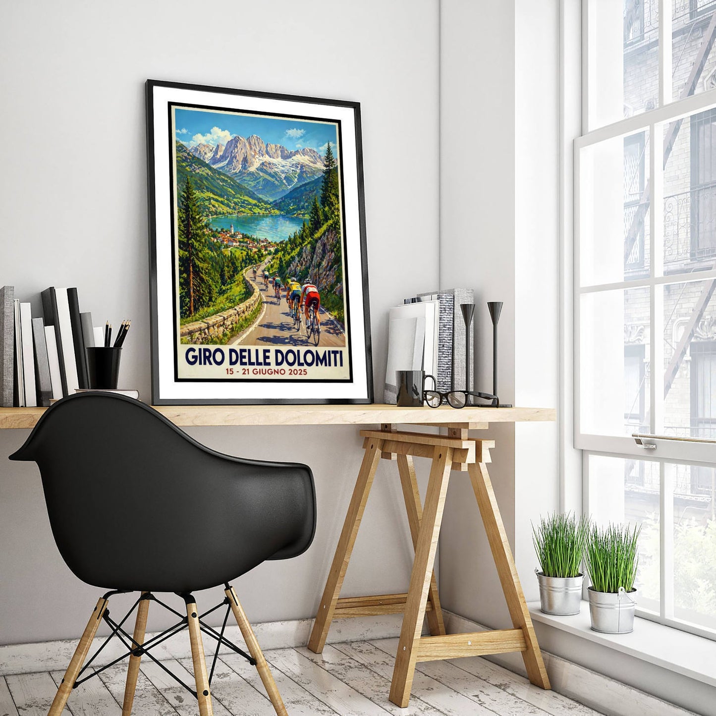 Giro delle Dolomiti Cycling Poster - Vintage Art Print - Dolomites Bike Race Illustration Wall Art 1/3