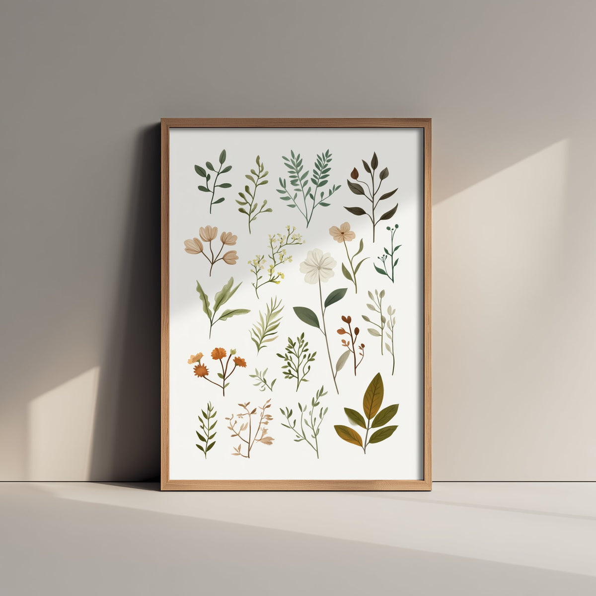 Vintage Botanical Art Print - Pressed Wildflower Poster - Herbarium Illustration - Earthy Sprigs V10 3/3
