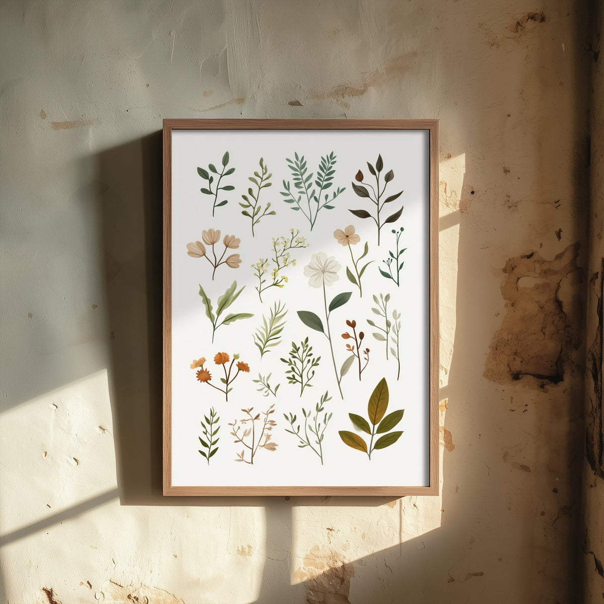 Vintage Botanical Art Print - Pressed Wildflower Poster - Herbarium Illustration - Earthy Sprigs V10 3/3