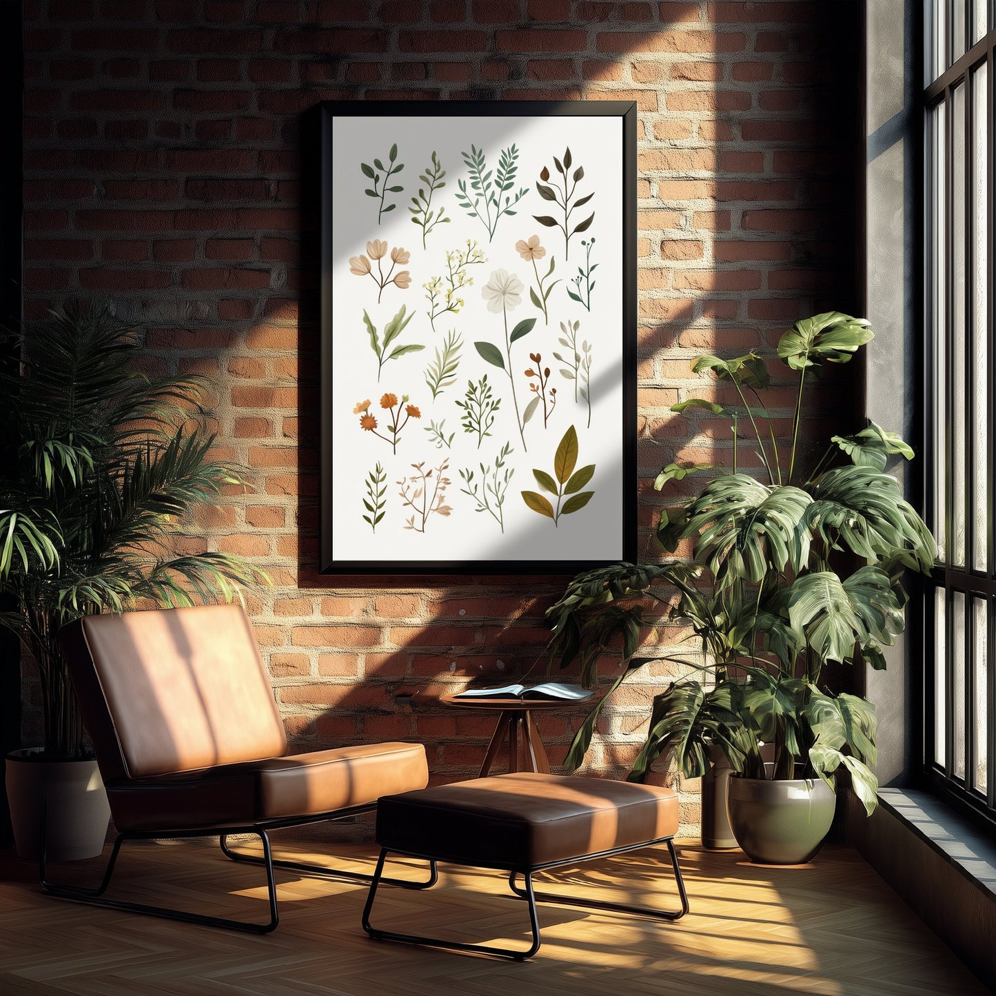 Vintage Botanical Art Print - Pressed Wildflower Poster - Herbarium Illustration - Earthy Sprigs V10 3/3