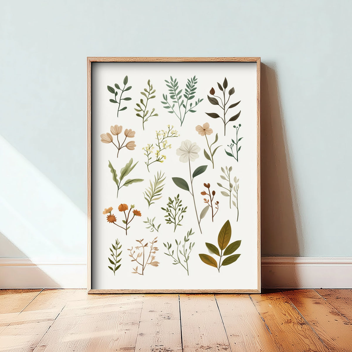 Vintage Botanical Art Print - Pressed Wildflower Poster - Herbarium Illustration - Earthy Sprigs V10 3/3