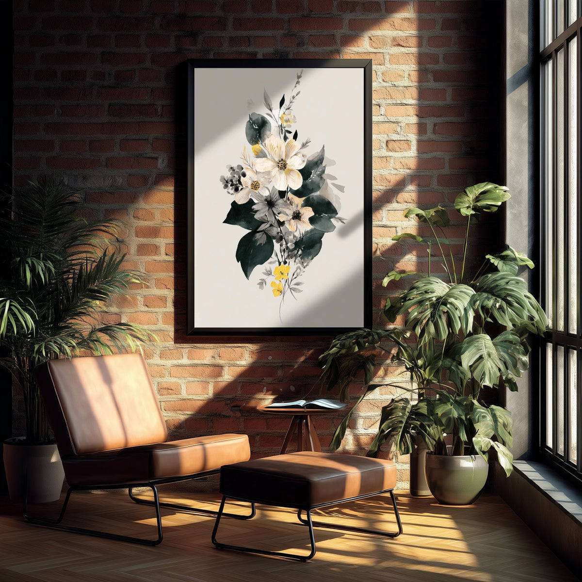 Vintage Flower Watercolour Art Print - Floral Bouquet Poster - Botanical Watercolour - Soft Blooms V14 3/3