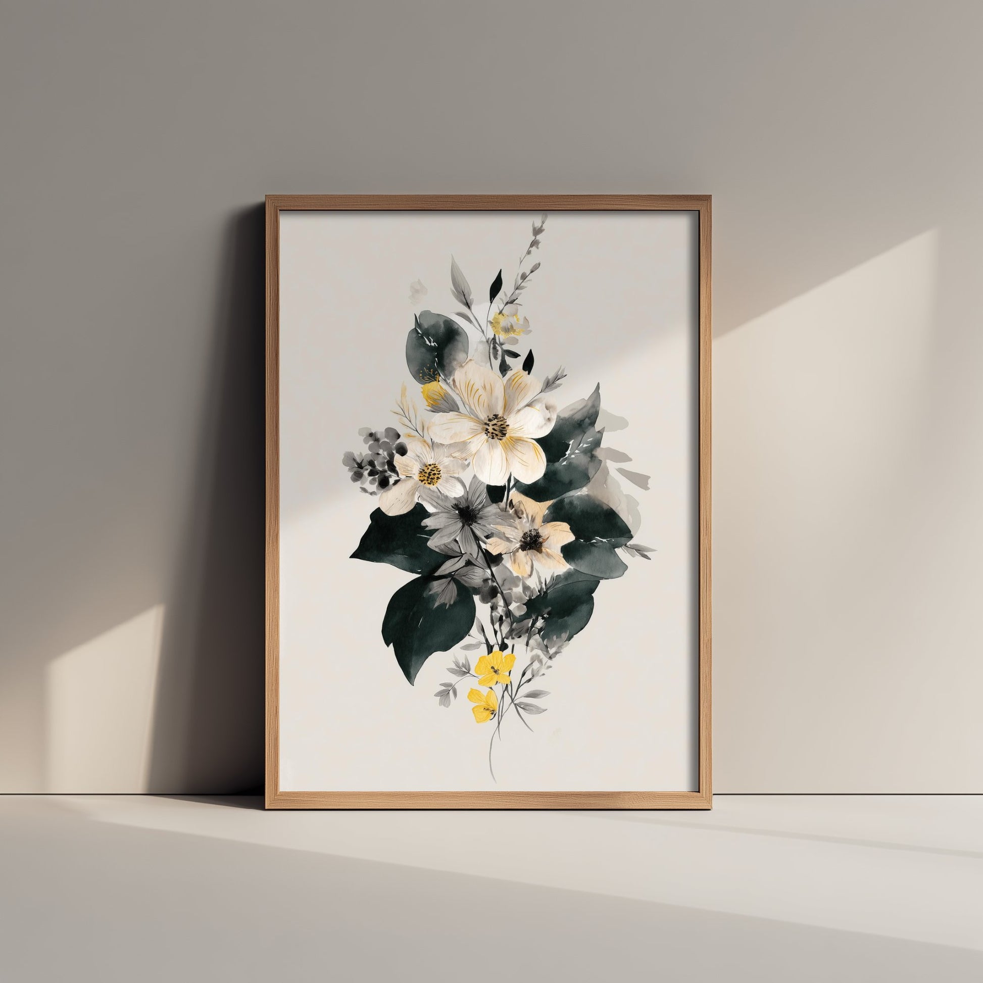 Vintage Flower Watercolour Art Print - Floral Bouquet Poster - Botanical Watercolour - Soft Blooms V14 3/3