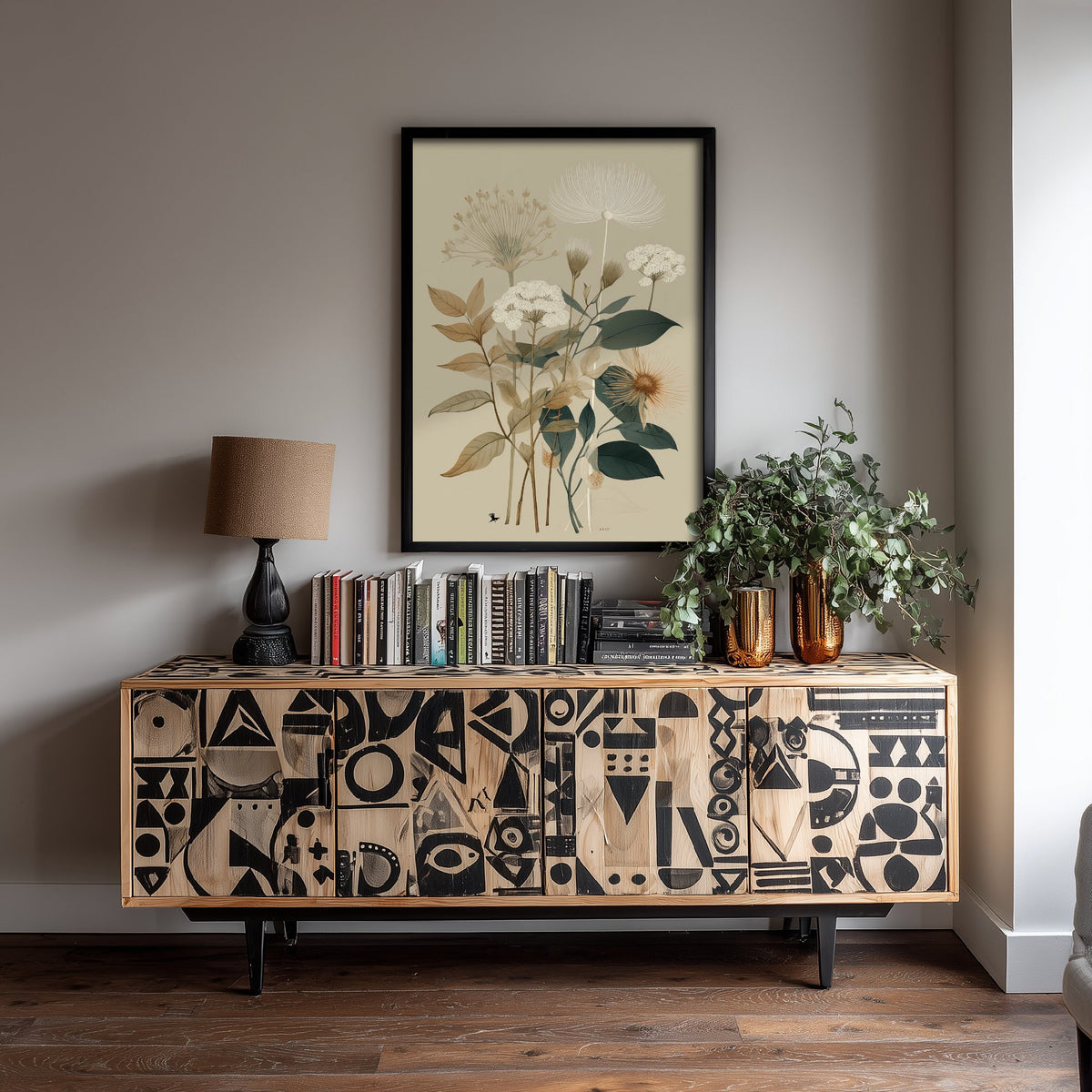 Vintage Botanical Art Print - Blossom Branch Poster - Wildflower Illustration - Delicate Neutral V16 3/3
