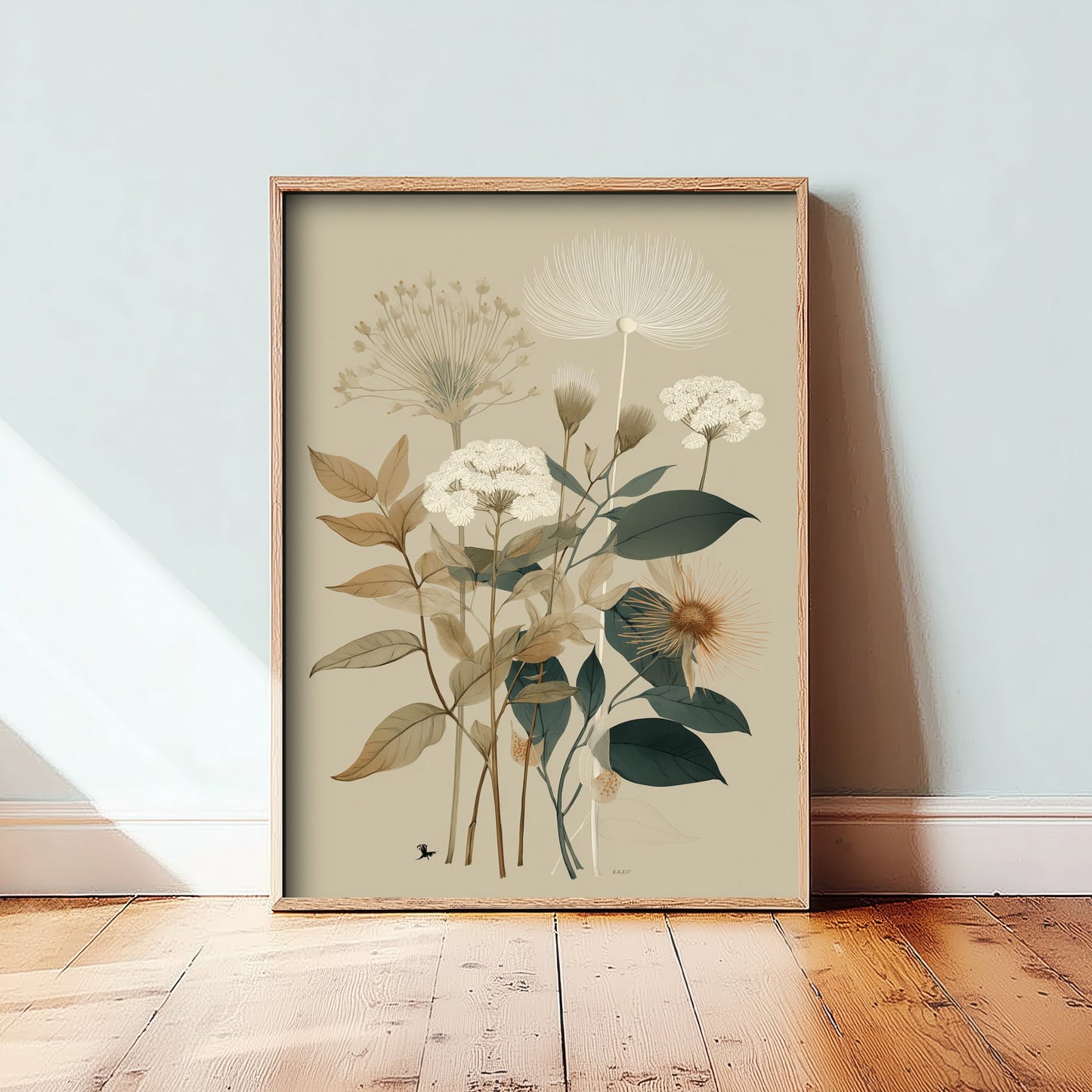 Vintage Botanical Art Print - Blossom Branch Poster - Wildflower Illustration - Delicate Neutral V16 3/3
