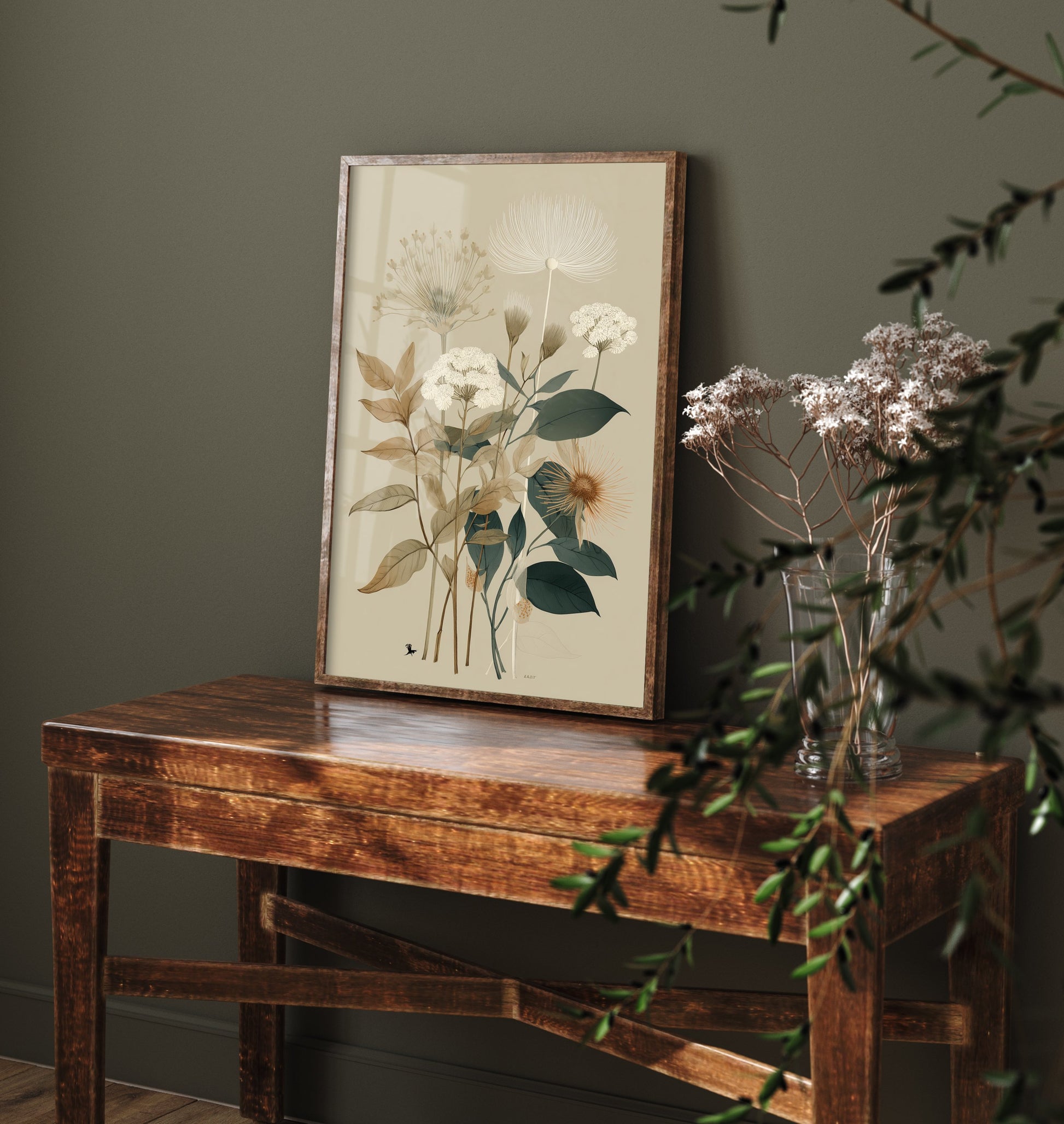 Vintage Botanical Art Print - Blossom Branch Poster - Wildflower Illustration - Delicate Neutral V16 3/3