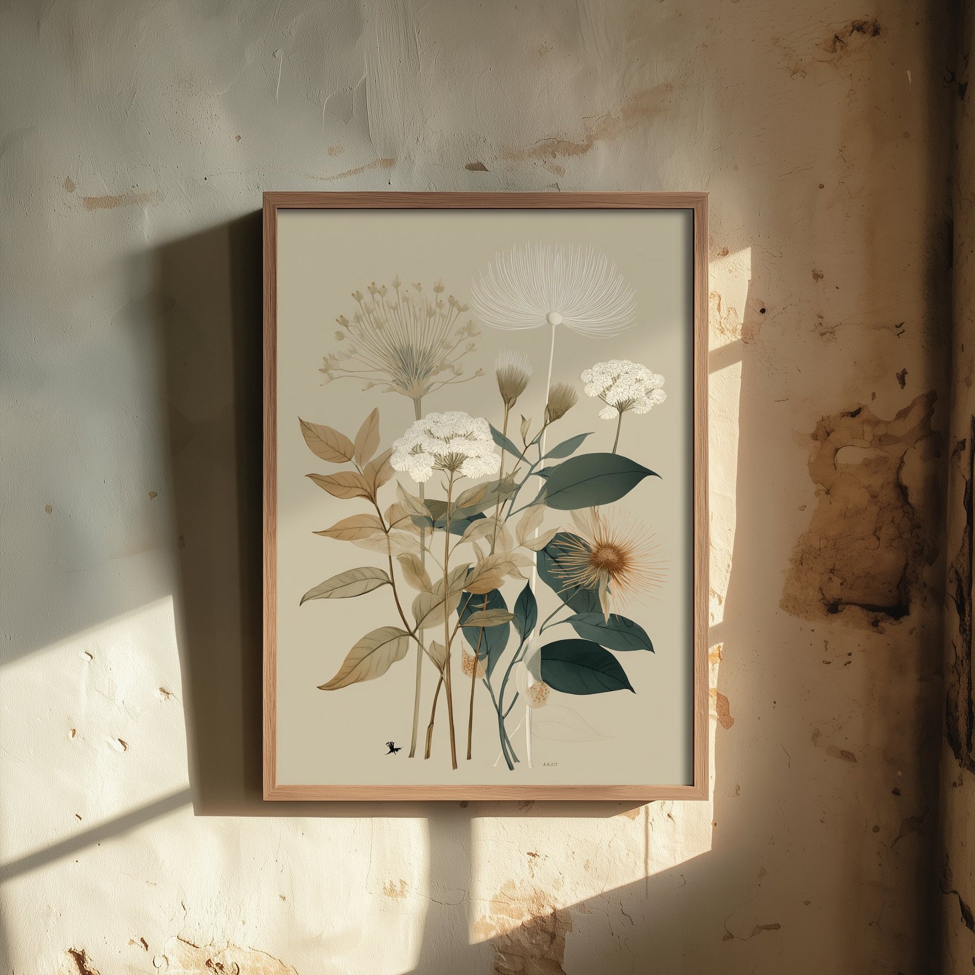 Vintage Botanical Art Print - Blossom Branch Poster - Wildflower Illustration - Delicate Neutral V16 3/3