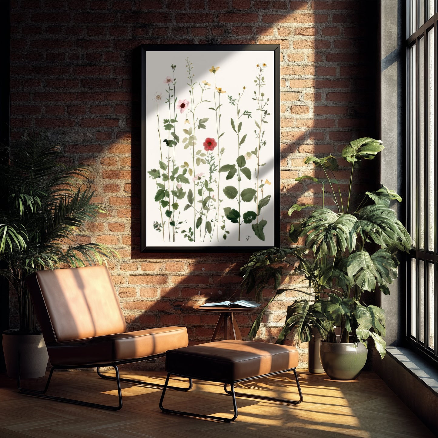 Vintage Meadow Art Print - Pressed Wildflower Poster - Botanical Illustration - Airy Floral Wall Art V20 2/3