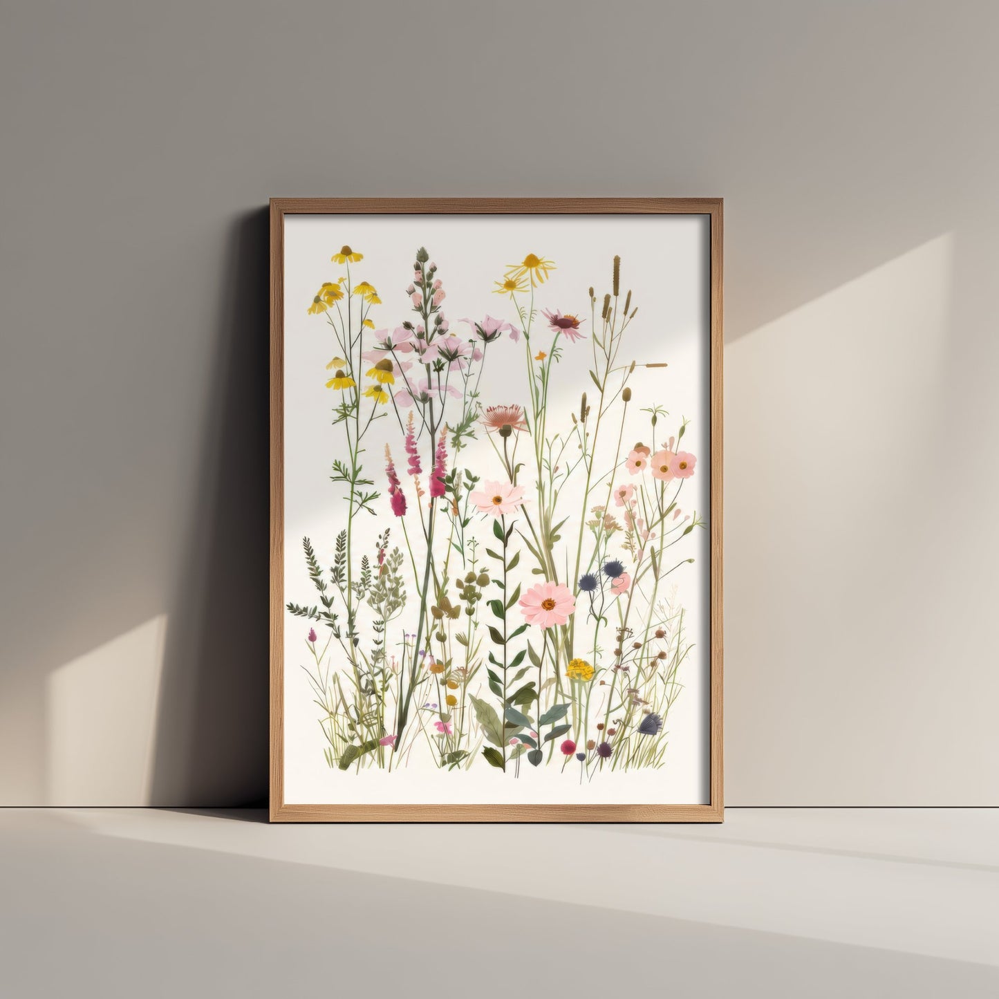 Vintage Meadow Art Print - Pressed Wildflower Poster - Botanical Illustration - Floral Meadow Wall Art V20 3/3