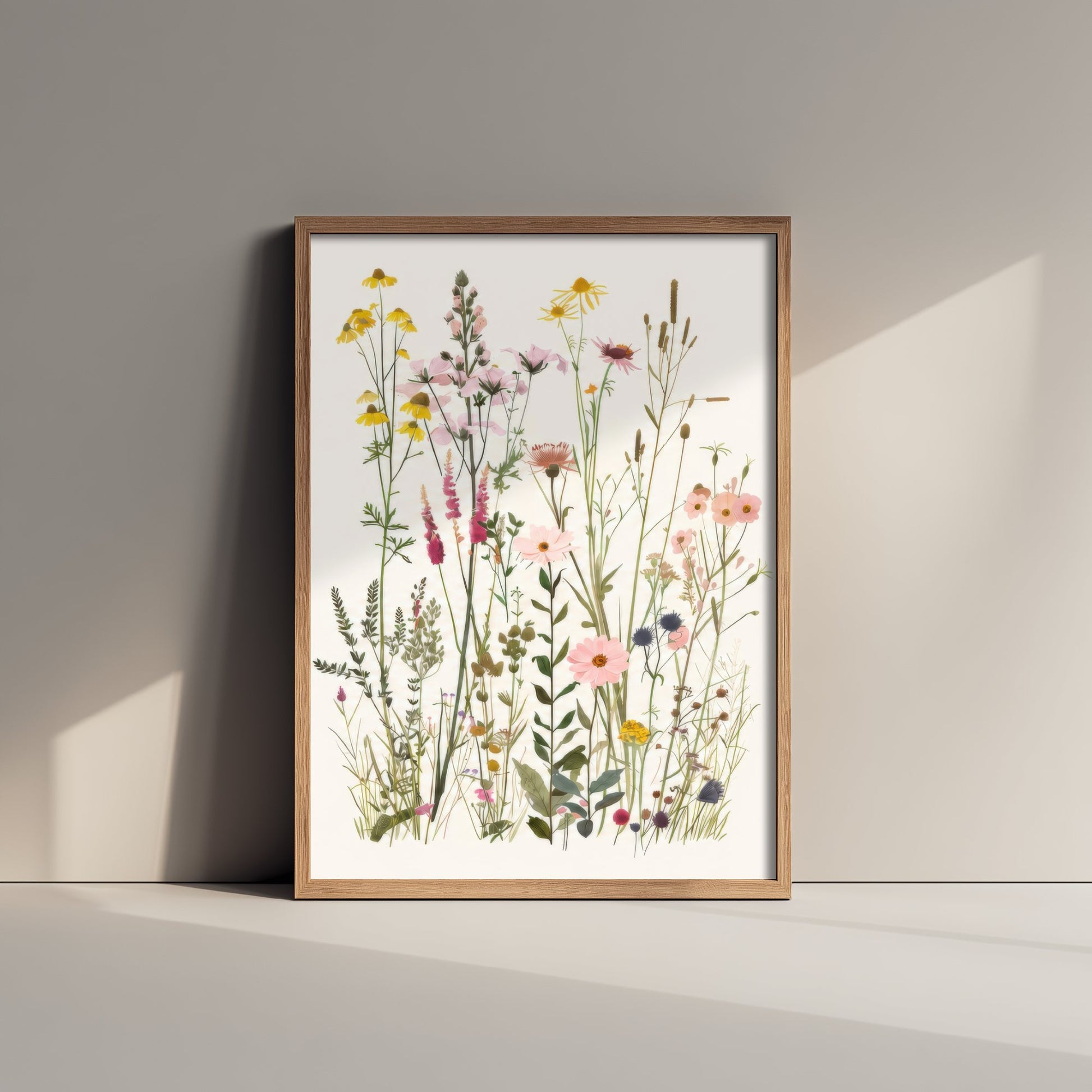 Vintage Meadow Art Print - Pressed Wildflower Poster - Botanical Illustration - Floral Meadow Wall Art V20 3/3