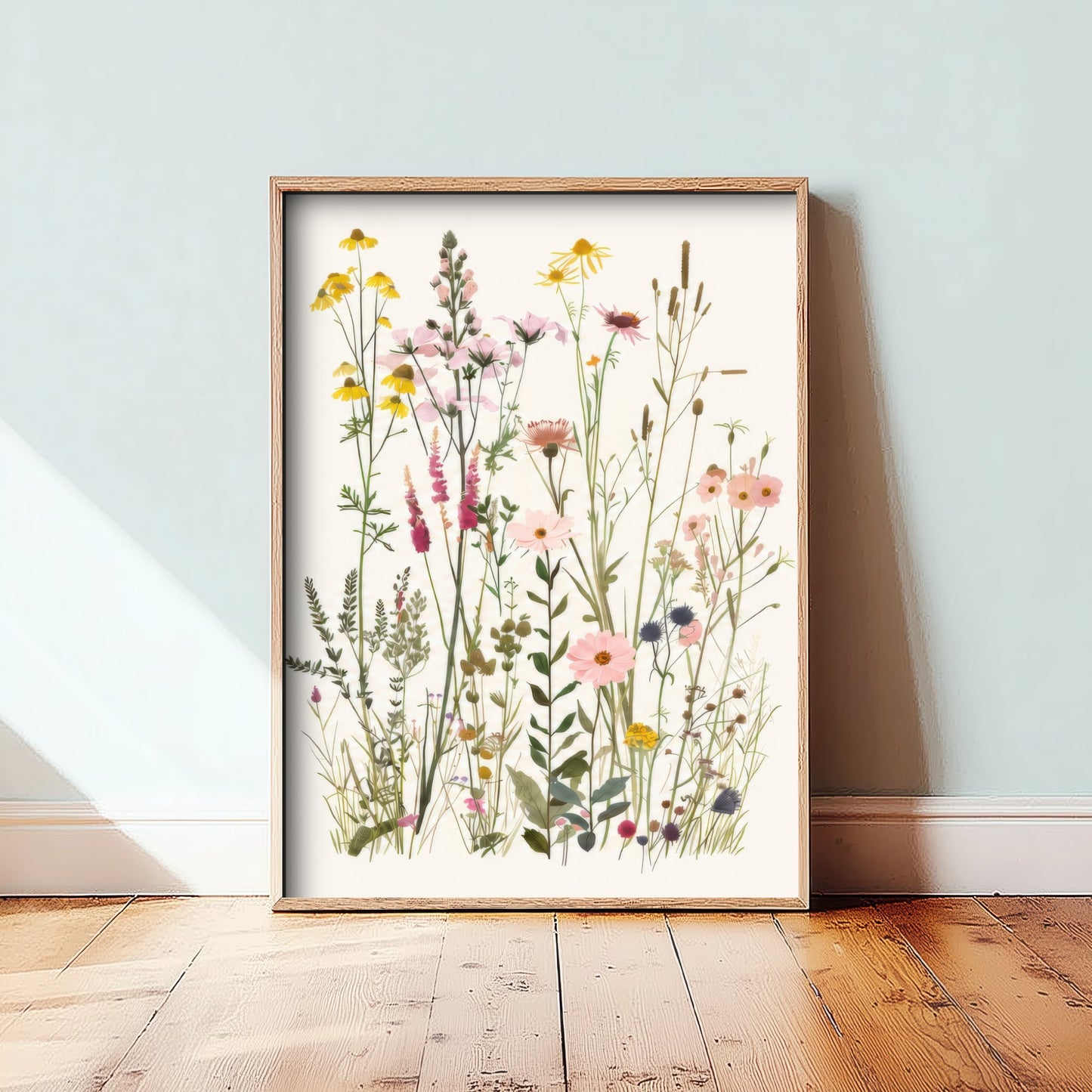 Vintage Meadow Art Print - Pressed Wildflower Poster - Botanical Illustration - Floral Meadow Wall Art V20 3/3
