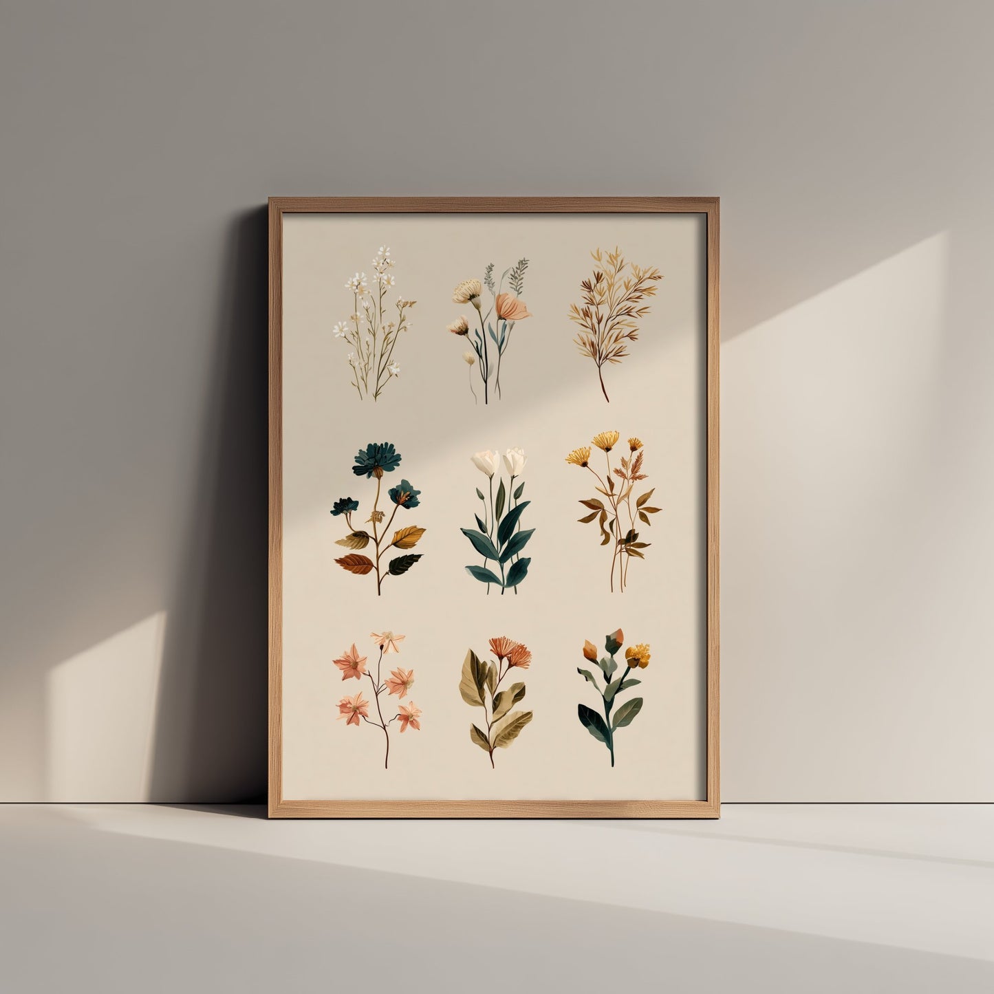 Vintage Botanical Art Print - Wildflower Specimen Poster - Herbarium Illustration - Earthy Sprigs V8 3/3
