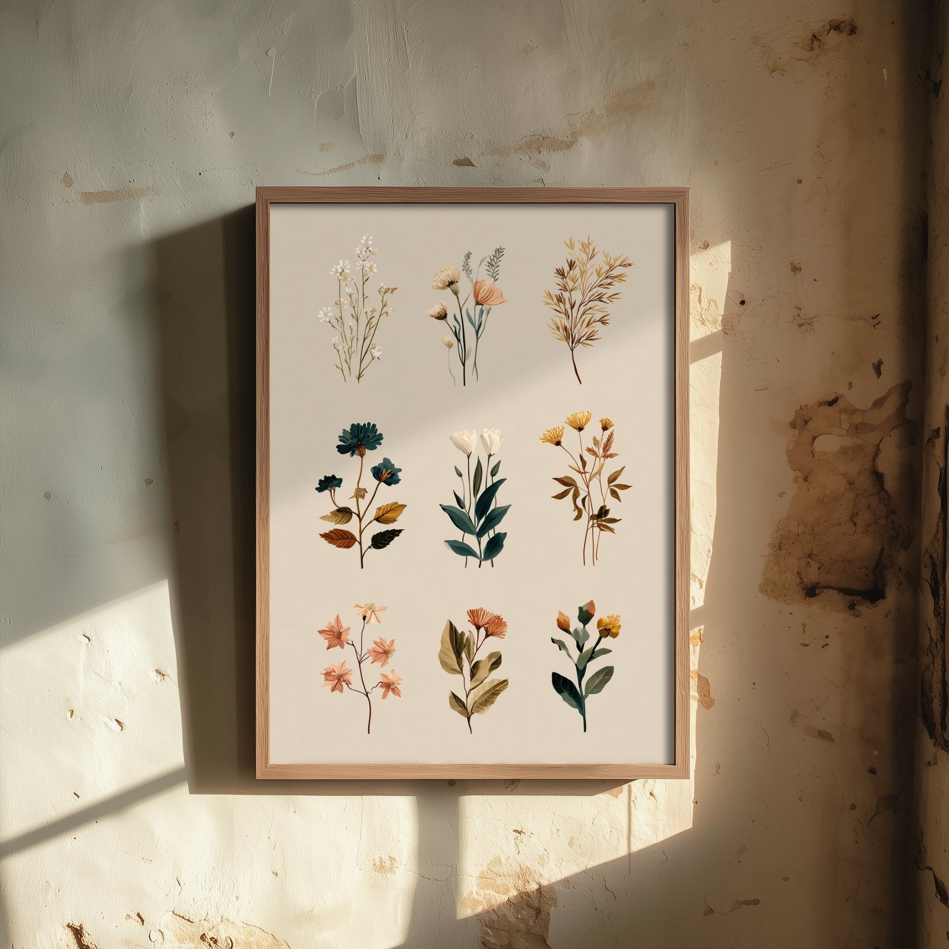 Vintage Botanical Art Print - Wildflower Specimen Poster - Herbarium Illustration - Earthy Sprigs V8 3/3