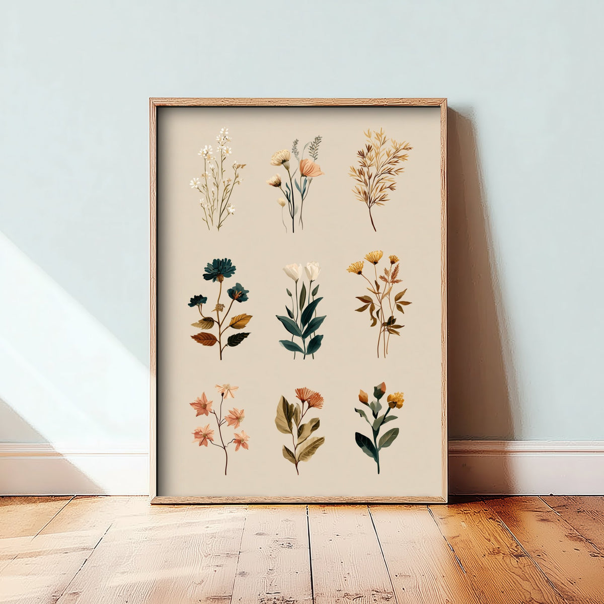 Vintage Botanical Art Print - Wildflower Specimen Poster - Herbarium Illustration - Earthy Sprigs V8 3/3