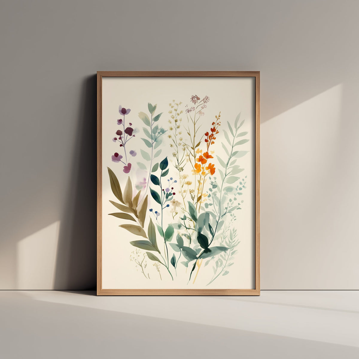 Vintage Wildflower Watercolour Art Print - Floral Spray Poster - Botanical Watercolour - Bright Blooms V9 2/3