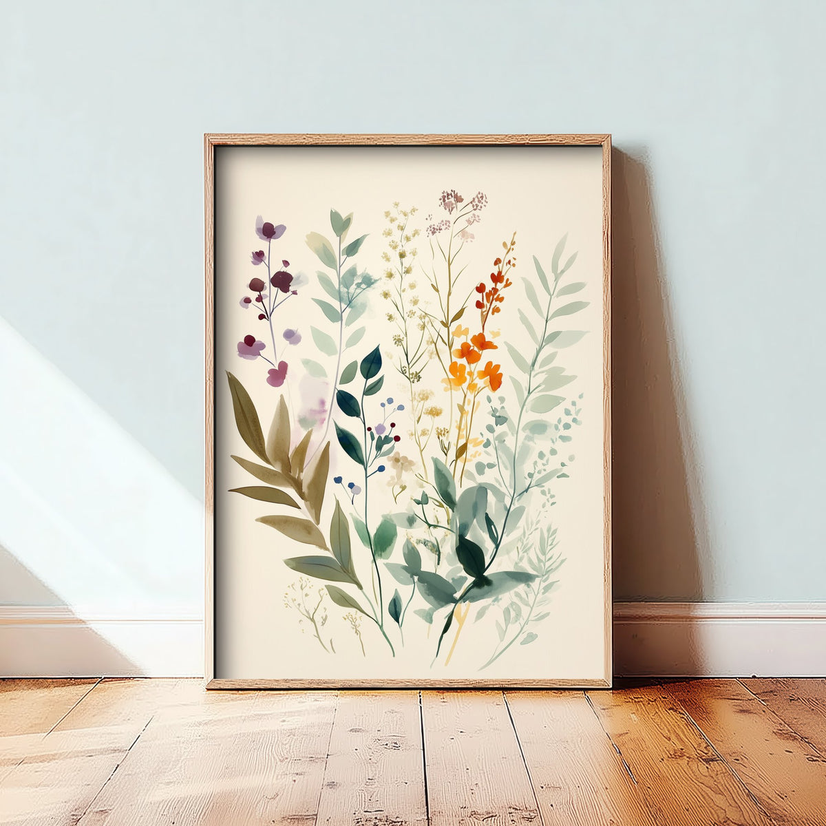 Vintage Wildflower Watercolour Art Print - Floral Spray Poster - Botanical Watercolour - Bright Blooms V9 2/3