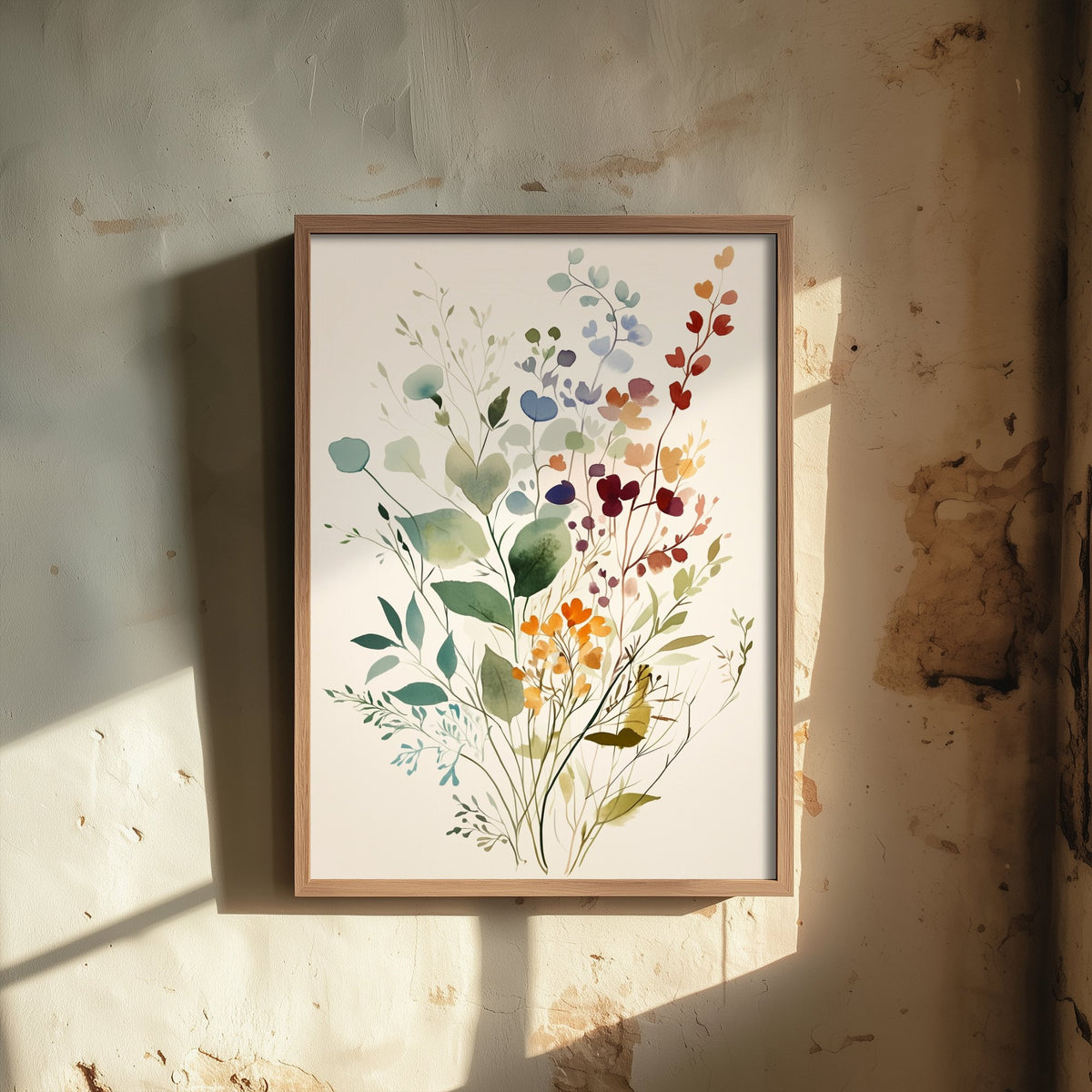 Vintage Wildflower Watercolour Art Print - Floral Spray Poster - Botanical Watercolour - Berry Blooms V9 3/3