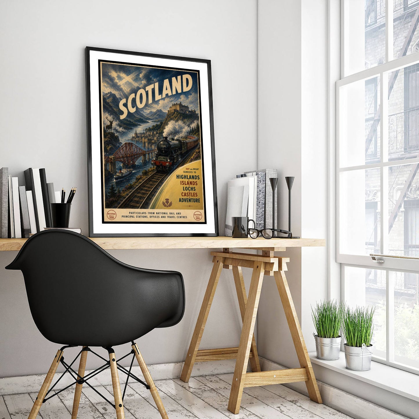 Scotland Vintage Railway Travel Poster - Art Print - Retro Steam Train Painting - Scottish Travel Wall Art 2/3