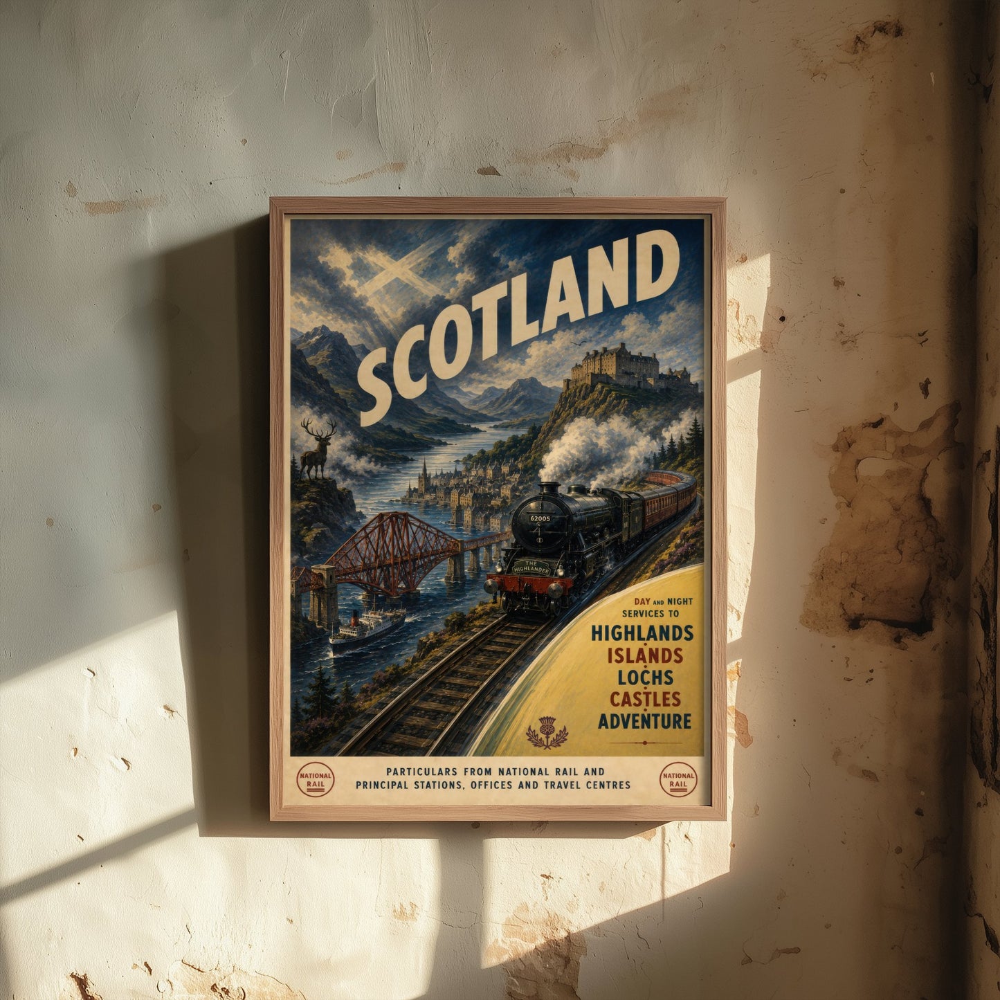 Scotland Vintage Railway Travel Poster - Art Print - Retro Steam Train Painting - Scottish Travel Wall Art 2/3
