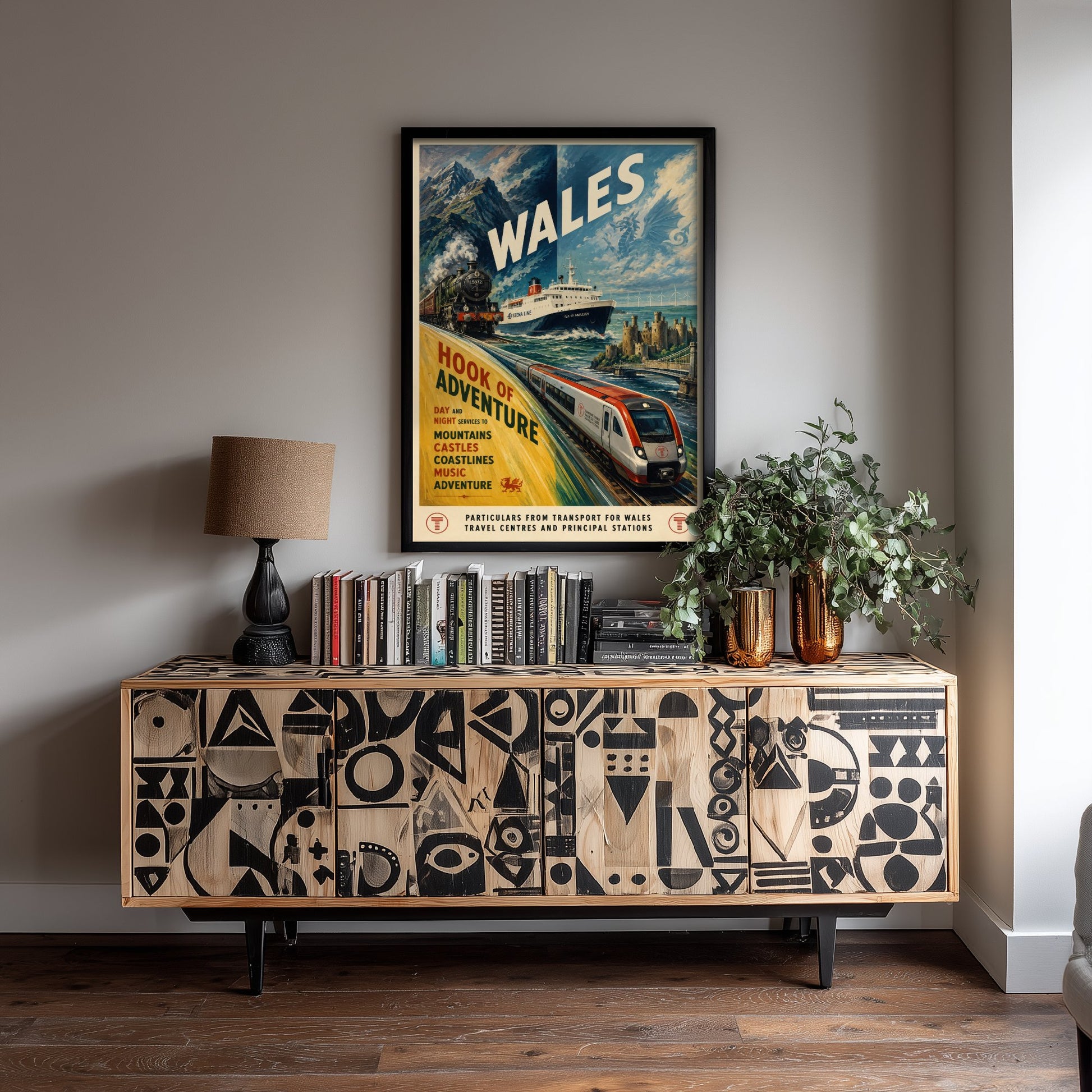 Wales Vintage Railway Travel Poster - Art Print - Retro Train Painting - Welsh Travel Wall Art 3/3