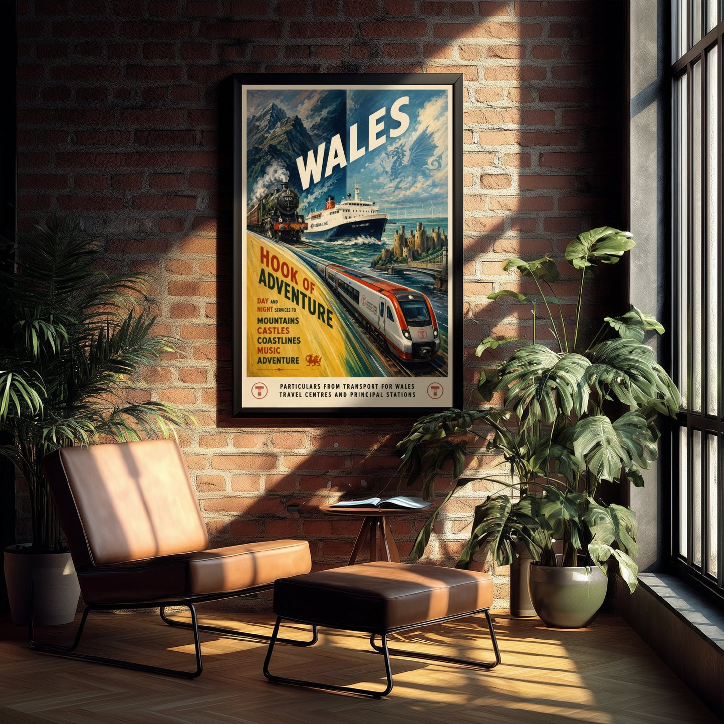 Wales Vintage Railway Travel Poster - Art Print - Retro Train Painting - Welsh Travel Wall Art 3/3