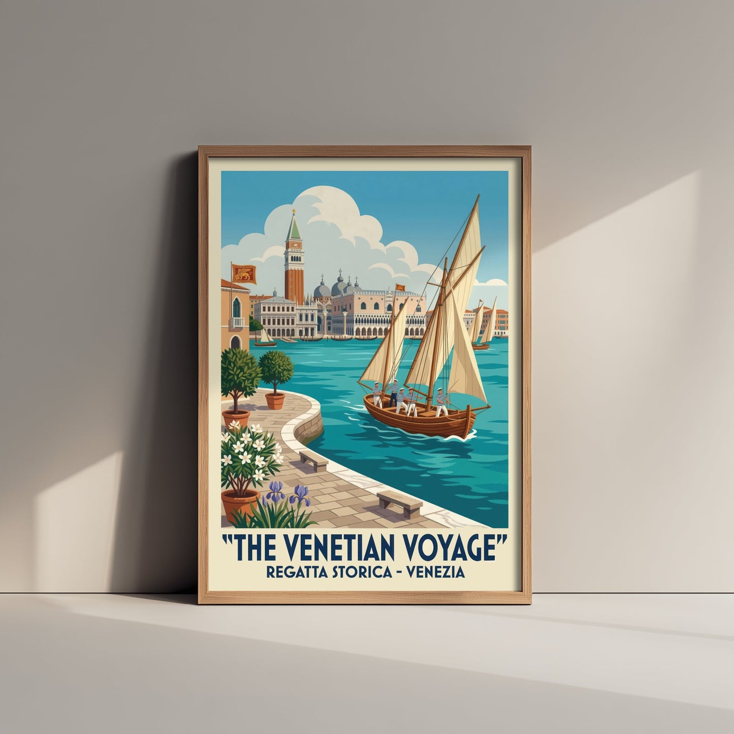 The Venetian Voyage Art Print - Vintage Sailing Regatta Poster - Venice Italy Illustration Wall Art 2/3