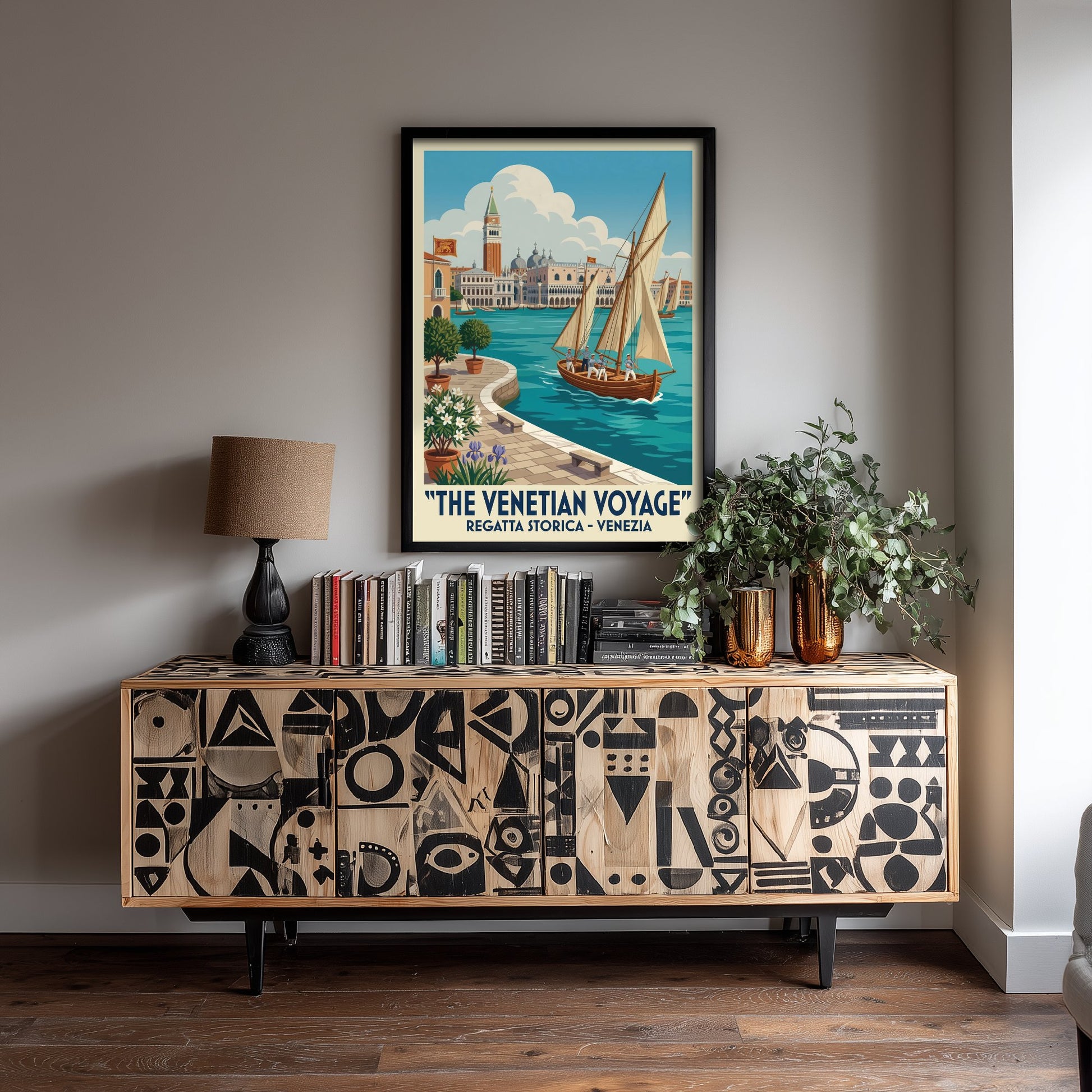 The Venetian Voyage Art Print - Vintage Sailing Regatta Poster - Venice Italy Illustration Wall Art 2/3
