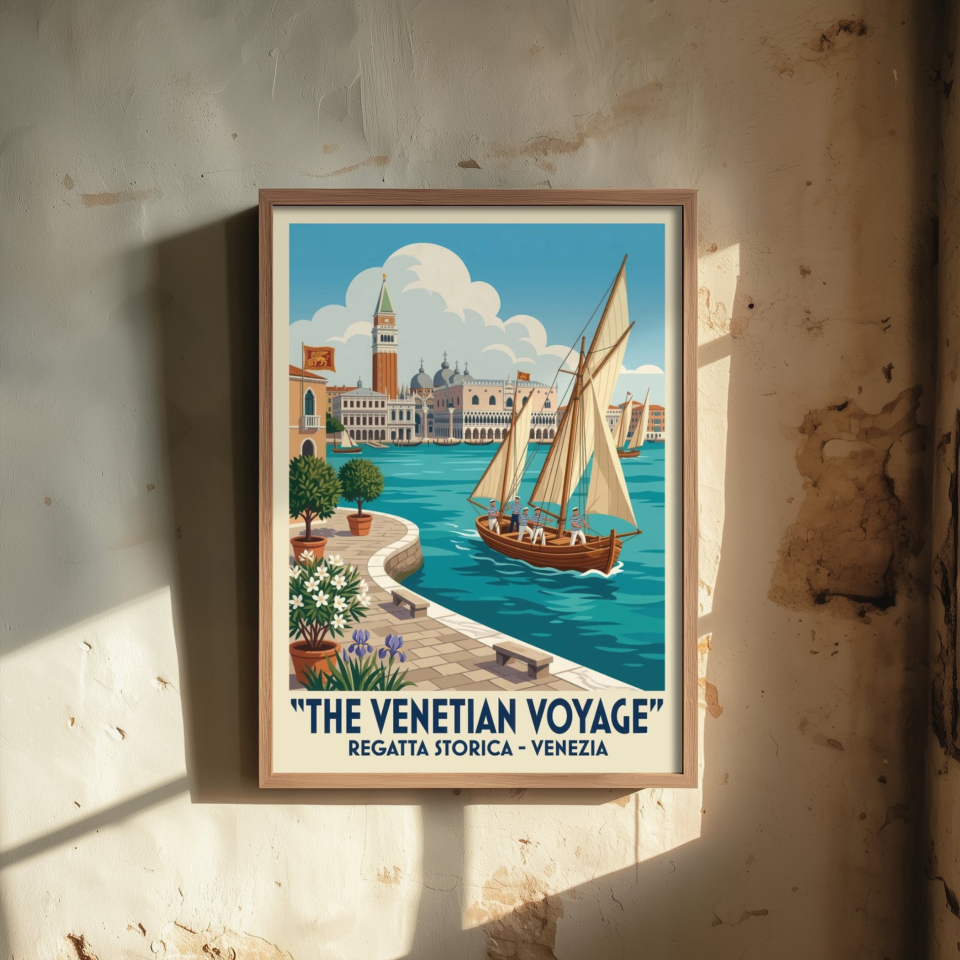 The Venetian Voyage Art Print - Vintage Sailing Regatta Poster - Venice Italy Illustration Wall Art 2/3