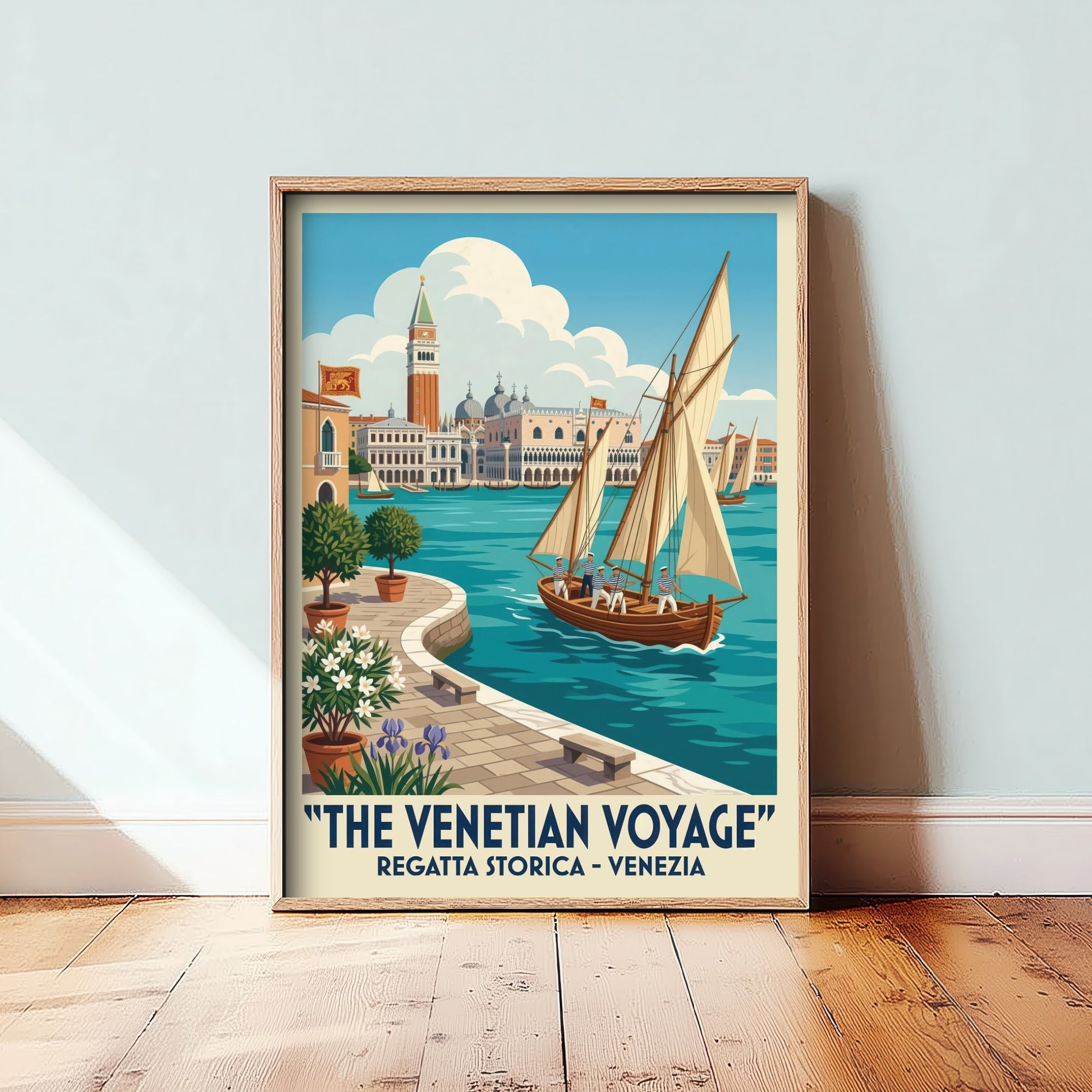 The Venetian Voyage Art Print - Vintage Sailing Regatta Poster - Venice Italy Illustration Wall Art 2/3