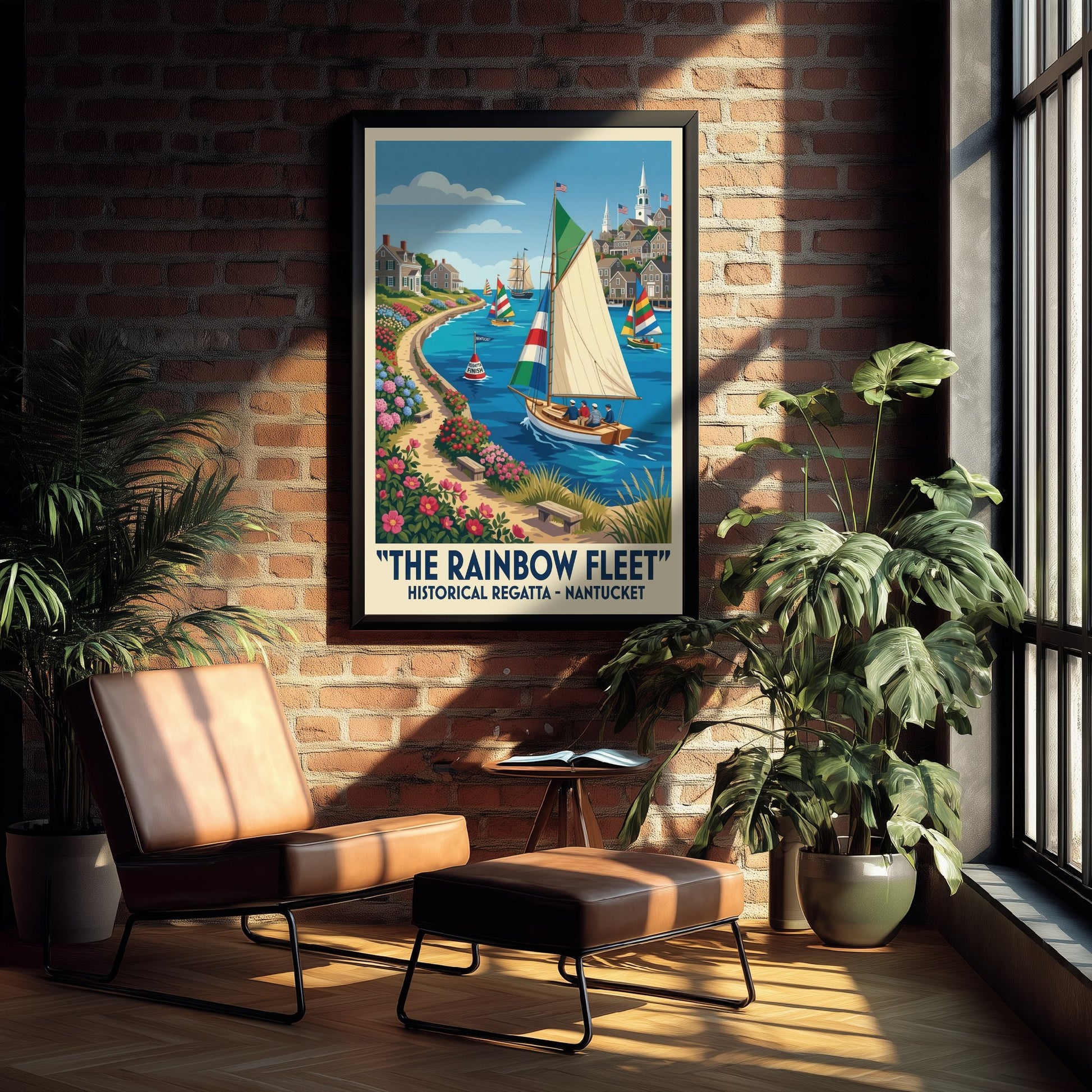 The Rainbow Fleet Art Print - Vintage Sailing Regatta Poster - Nantucket Illustration Wall Art 3/3