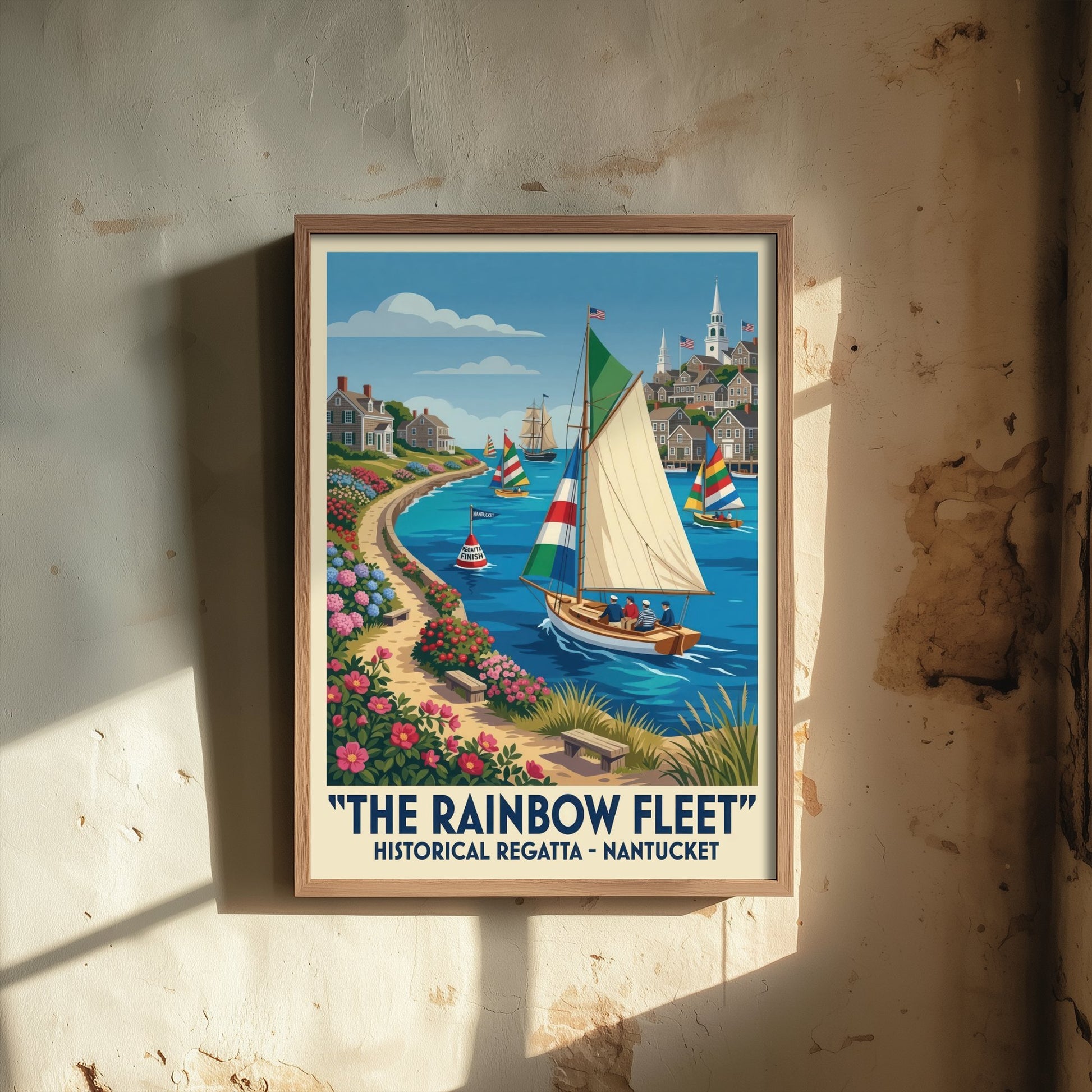 The Rainbow Fleet Art Print - Vintage Sailing Regatta Poster - Nantucket Illustration Wall Art 3/3