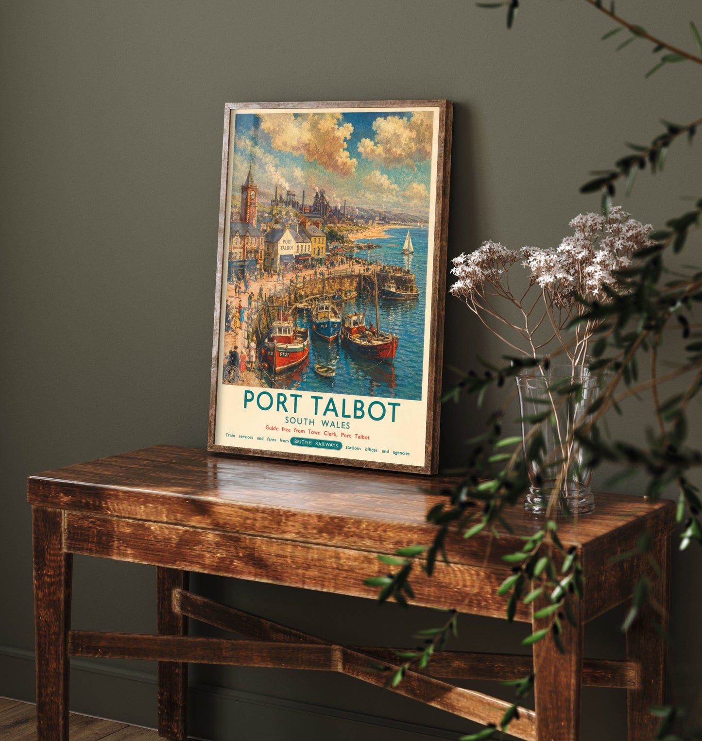 Port Talbot Travel Poster - Art Print - Vintage Railway Illustration - South Wales Harbour Wall Art 3/3