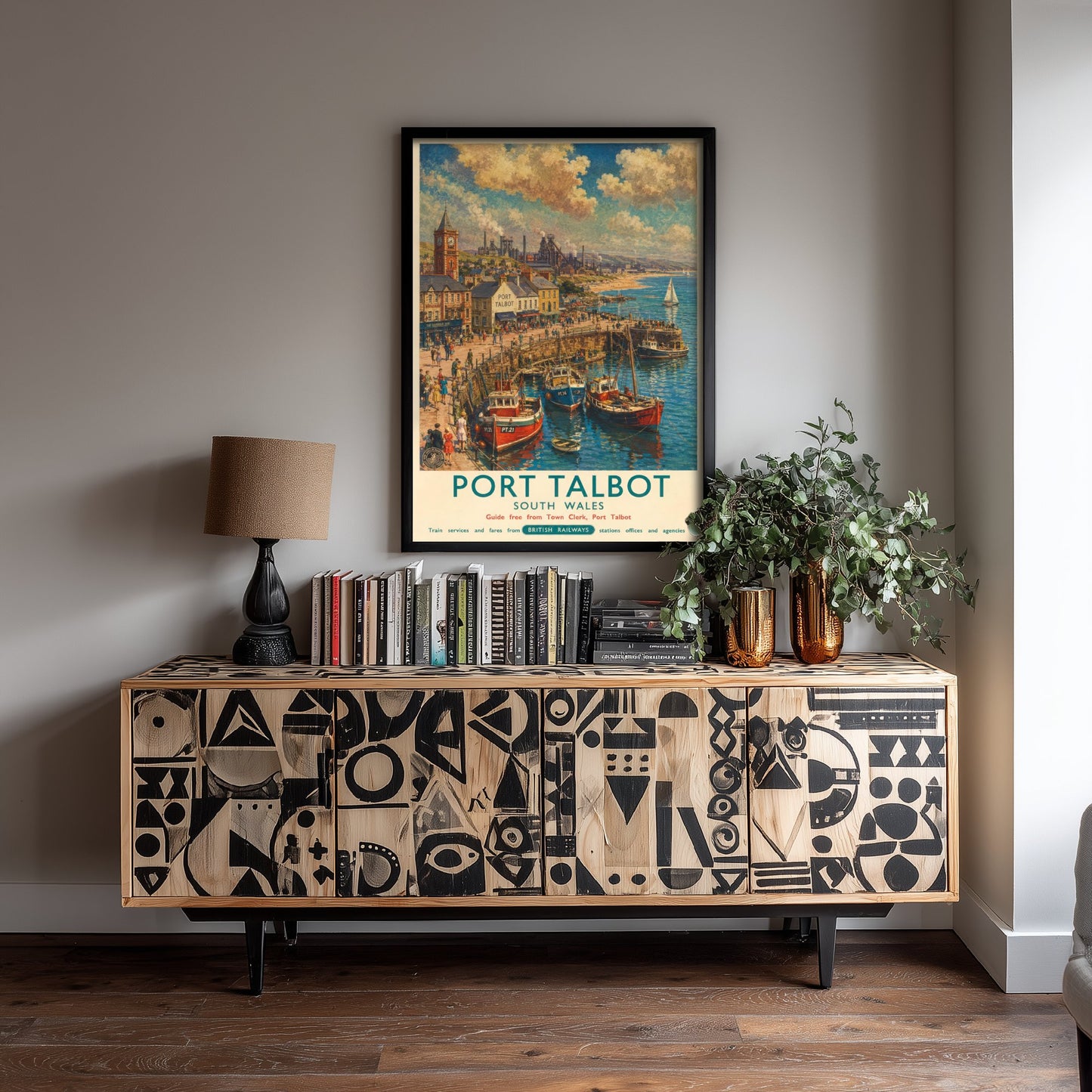Port Talbot Travel Poster - Art Print - Vintage Railway Illustration - South Wales Harbour Wall Art 3/3