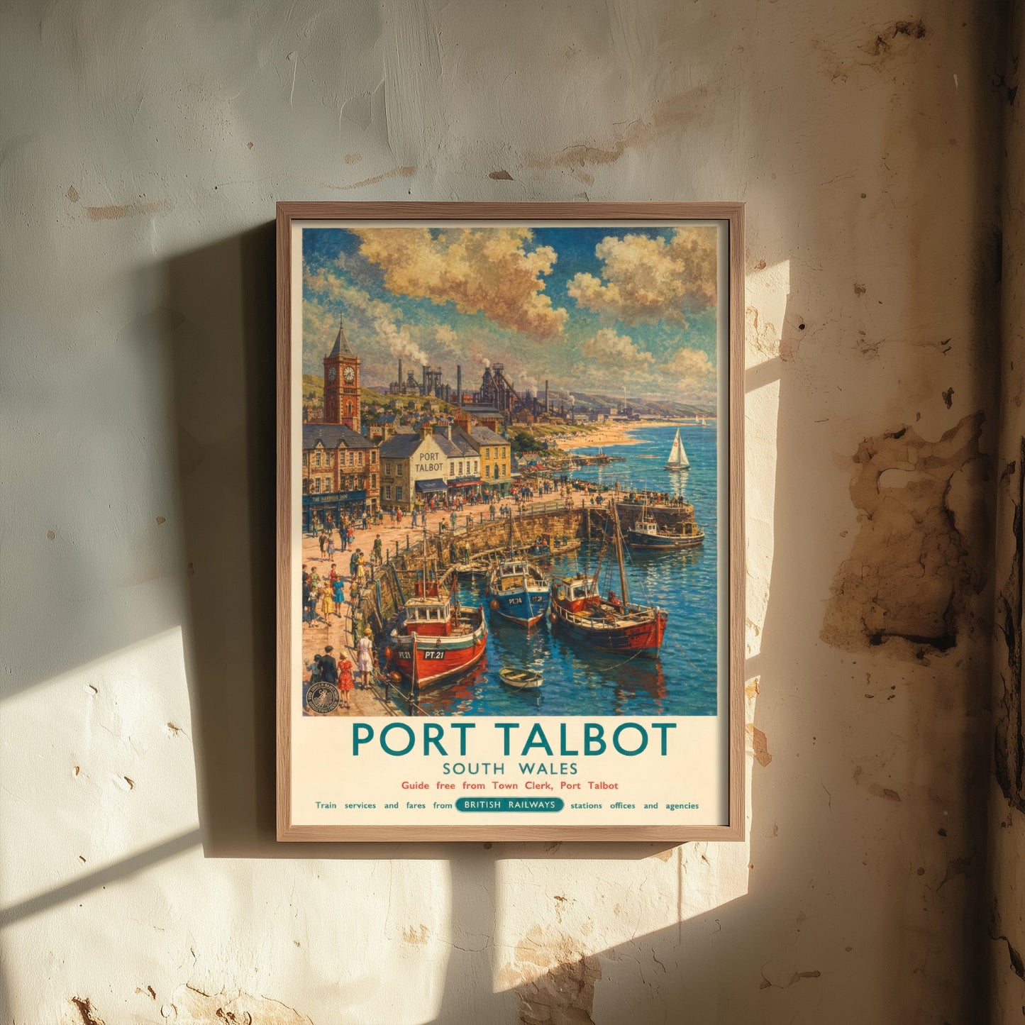 Port Talbot Travel Poster - Art Print - Vintage Railway Illustration - South Wales Harbour Wall Art 3/3