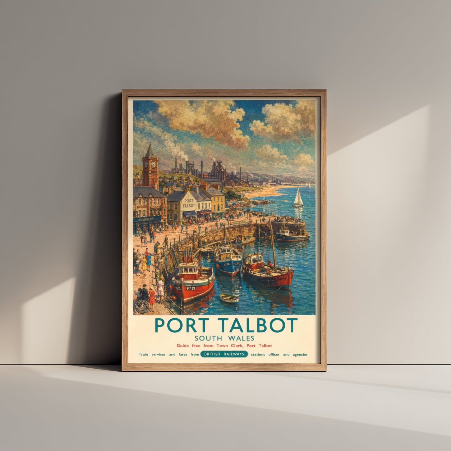Port Talbot Travel Poster - Art Print - Vintage Railway Illustration - South Wales Harbour Wall Art 3/3