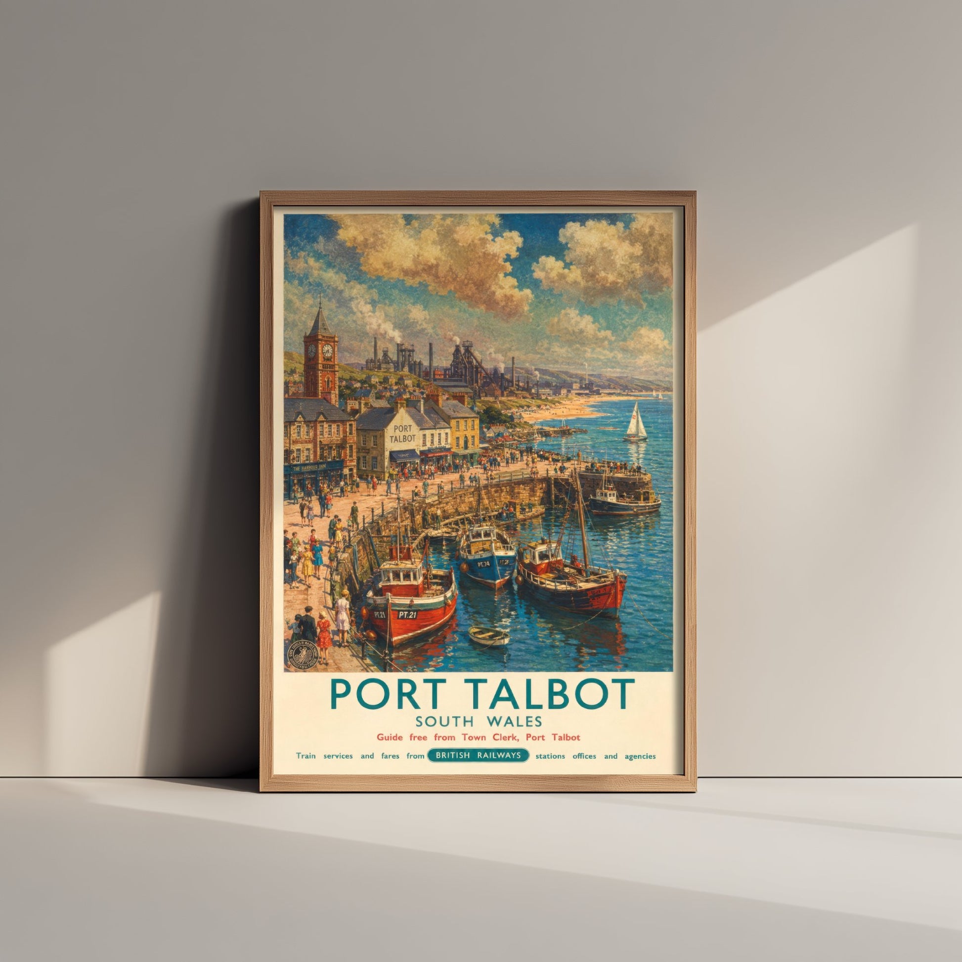 Port Talbot Travel Poster - Art Print - Vintage Railway Illustration - South Wales Harbour Wall Art 3/3