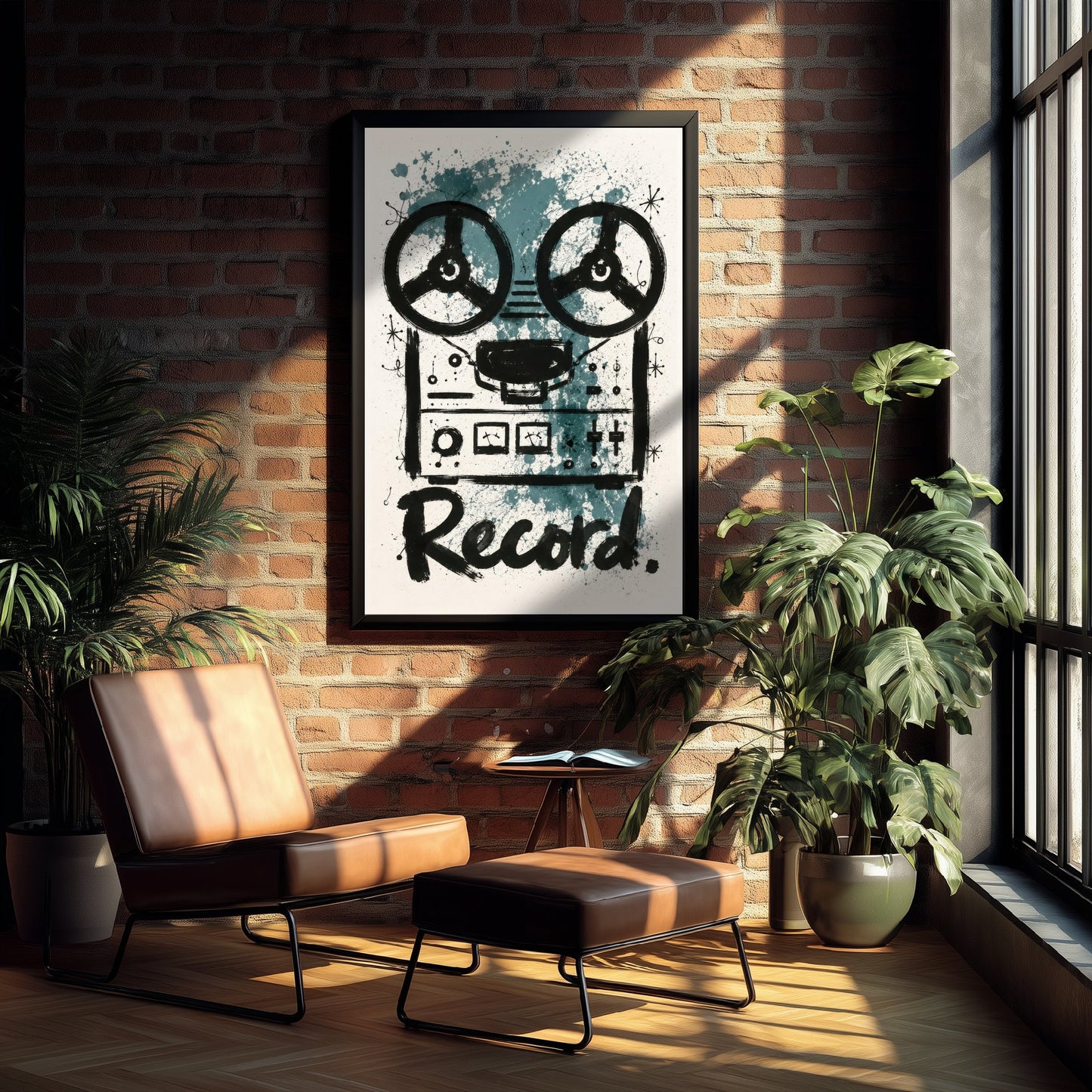Reel to Reel Music Art Print - Tape Recorder Poster - Watercolour Ink Illustration - Record Wall Art 3/3