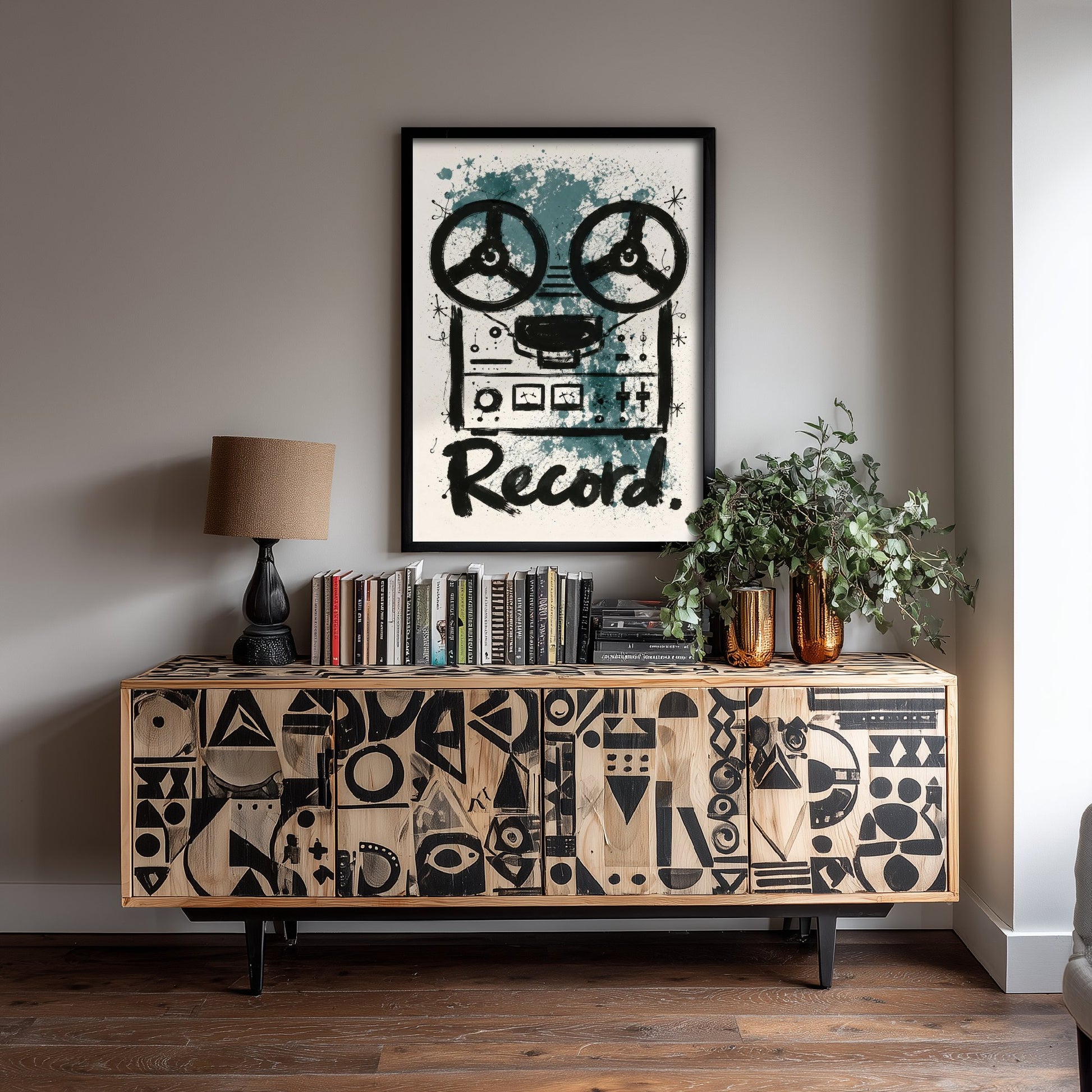 Reel to Reel Music Art Print - Tape Recorder Poster - Watercolour Ink Illustration - Record Wall Art 3/3