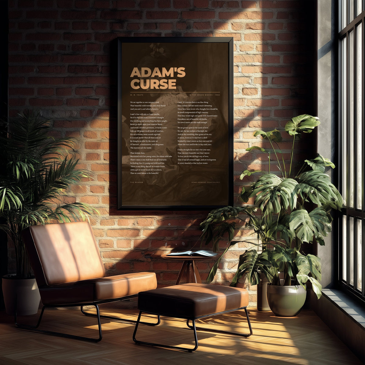 Adam's Curse by W B Yeats Art Print - Full Poem Poster - Irish Love Poetry over Classic Painting - In the Seven Woods