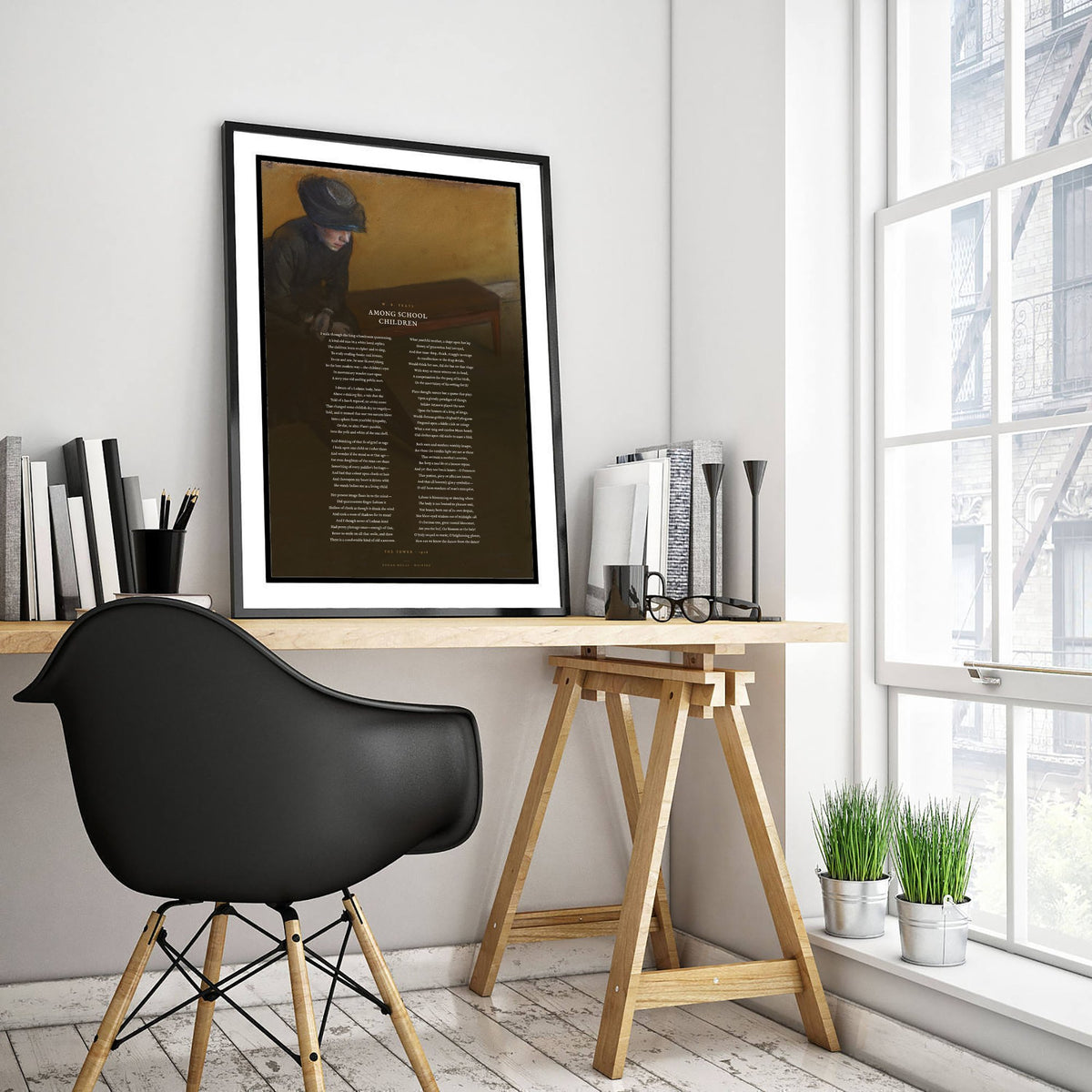 Among School Children by W B Yeats Art Print - Full Poem over Degas Waiting Painting - Dancer from the Dance Poetry Poster
