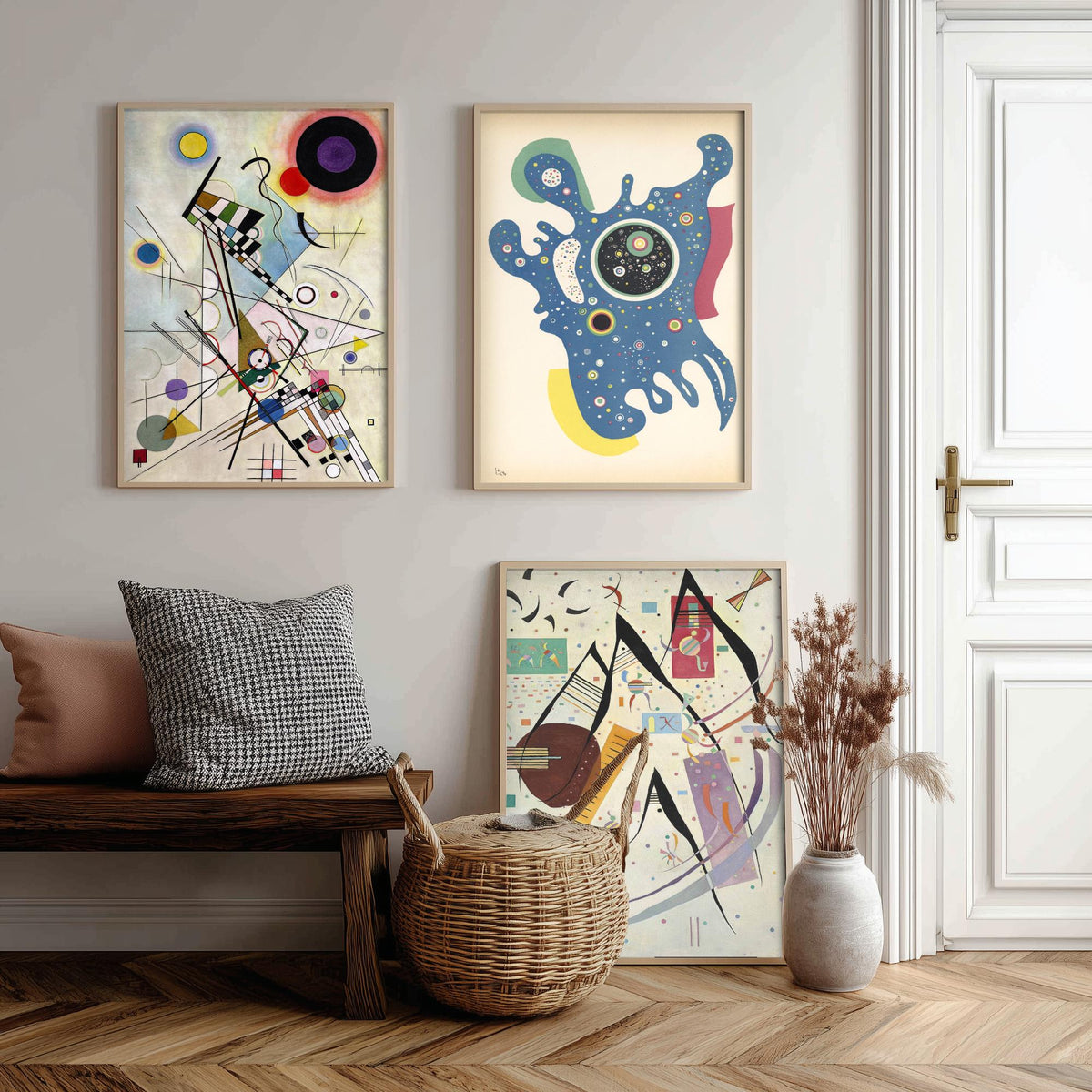 Wassily Kandinsky Set of Three Art Prints - Composition VIII and Two Late Abstract Works - Bauhaus Modernist Poster Painting